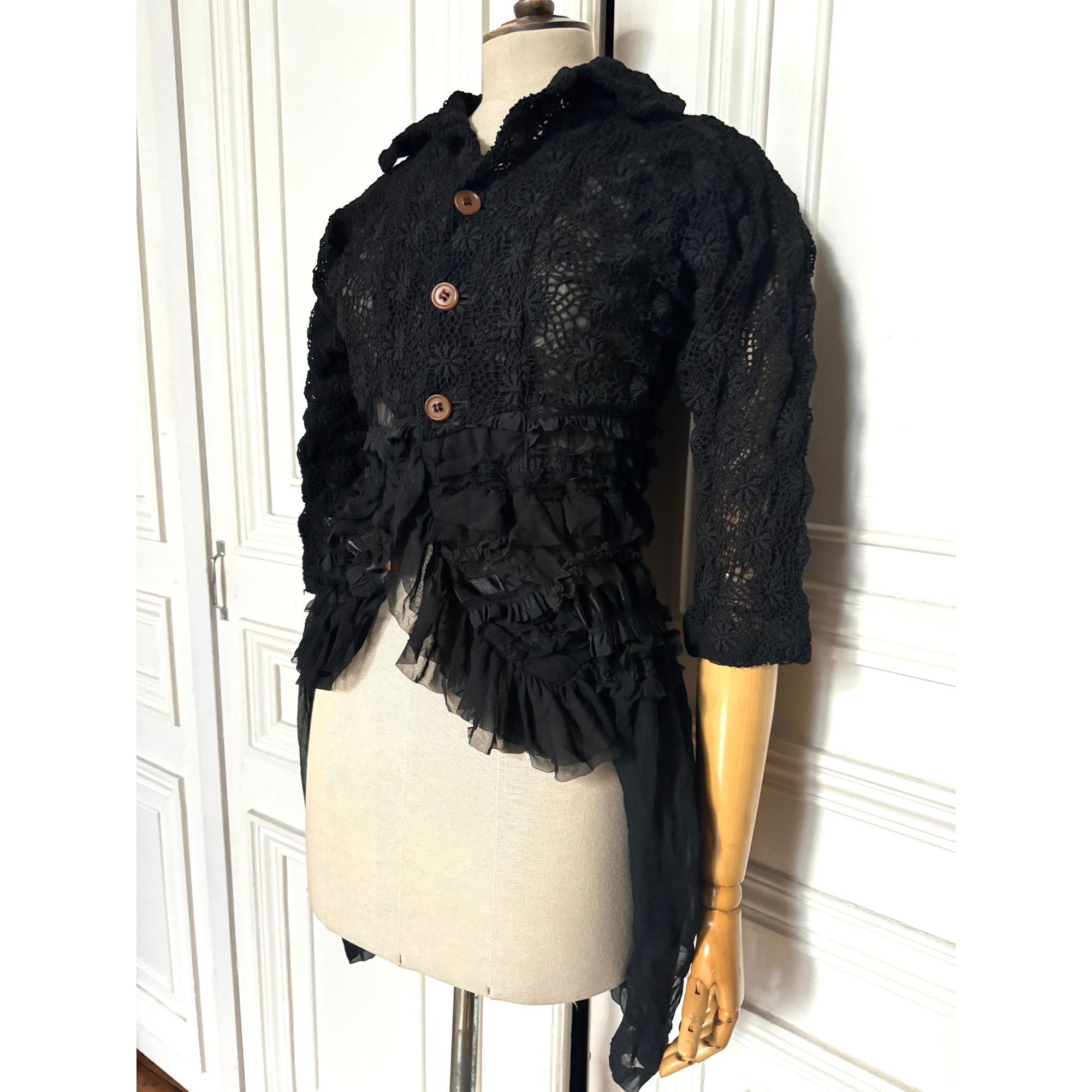 Comme des Garcons Comme des Garçons Autumn/Winter 2005 – Black Two-Way Lace Ja Size M / US 6-8 / IT 42-44 - 4 Thumbnail