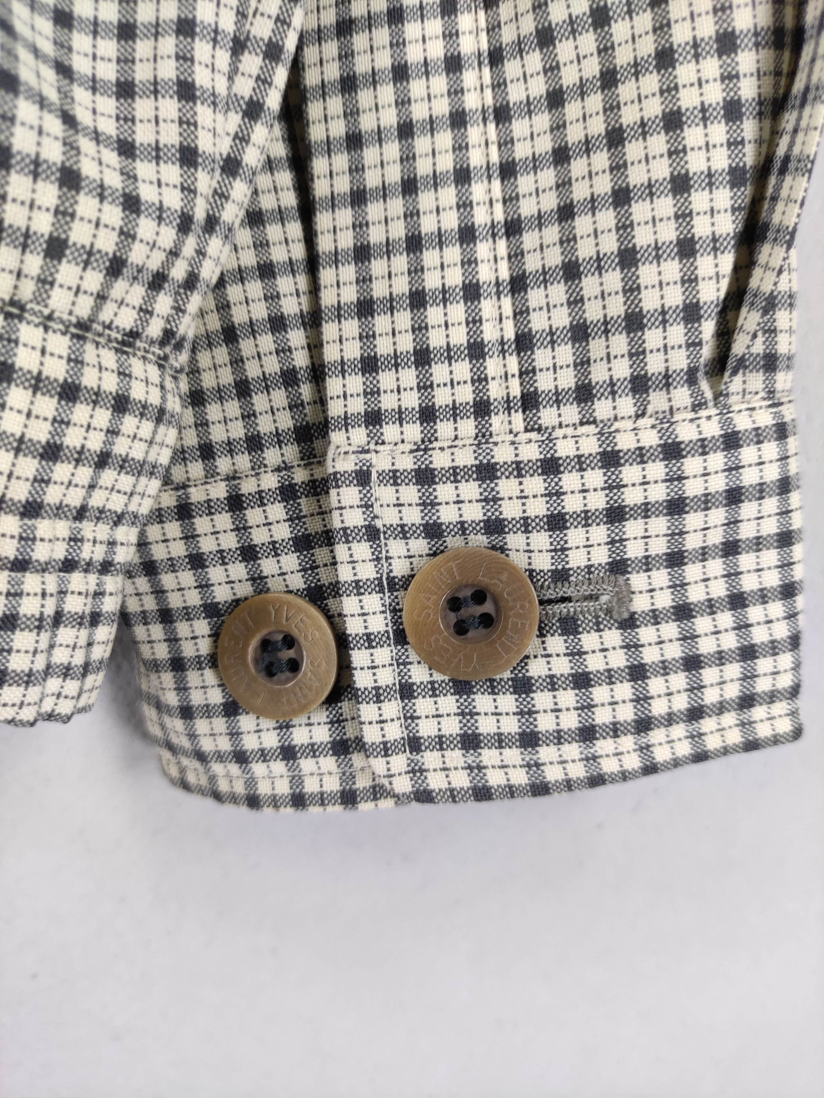 Vintage Vintage Yves Saint Laurent Chekered Jacket Zipper Size US L / EU 52-54 / 3 - 11 Thumbnail