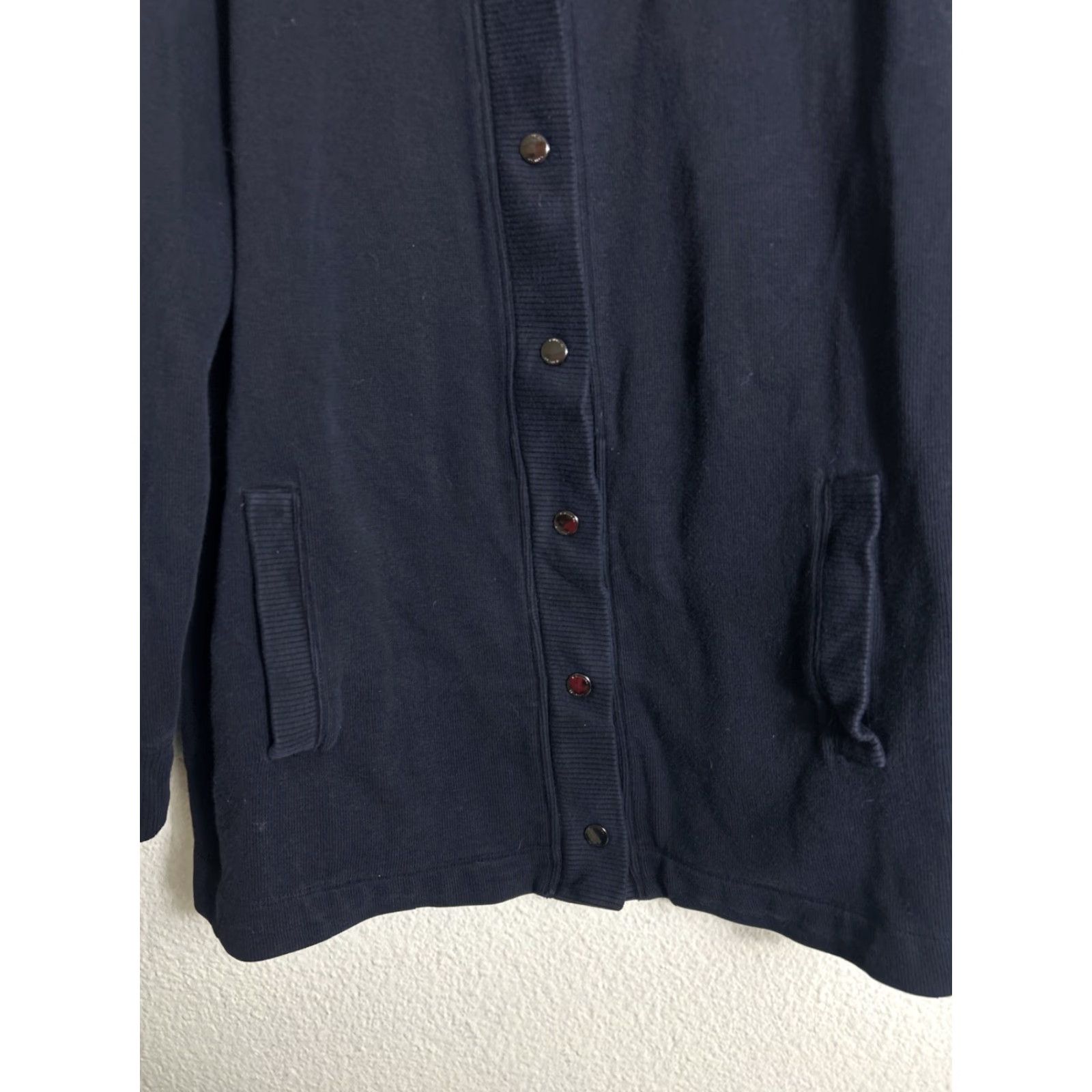 Ralph Lauren Lauren Ralph Lauren Cardigan Women Snap Pockets Navy Cotton Blend XL Blue Sweater Size XL / US 12-14 / IT 48-50 - 5 Thumbnail