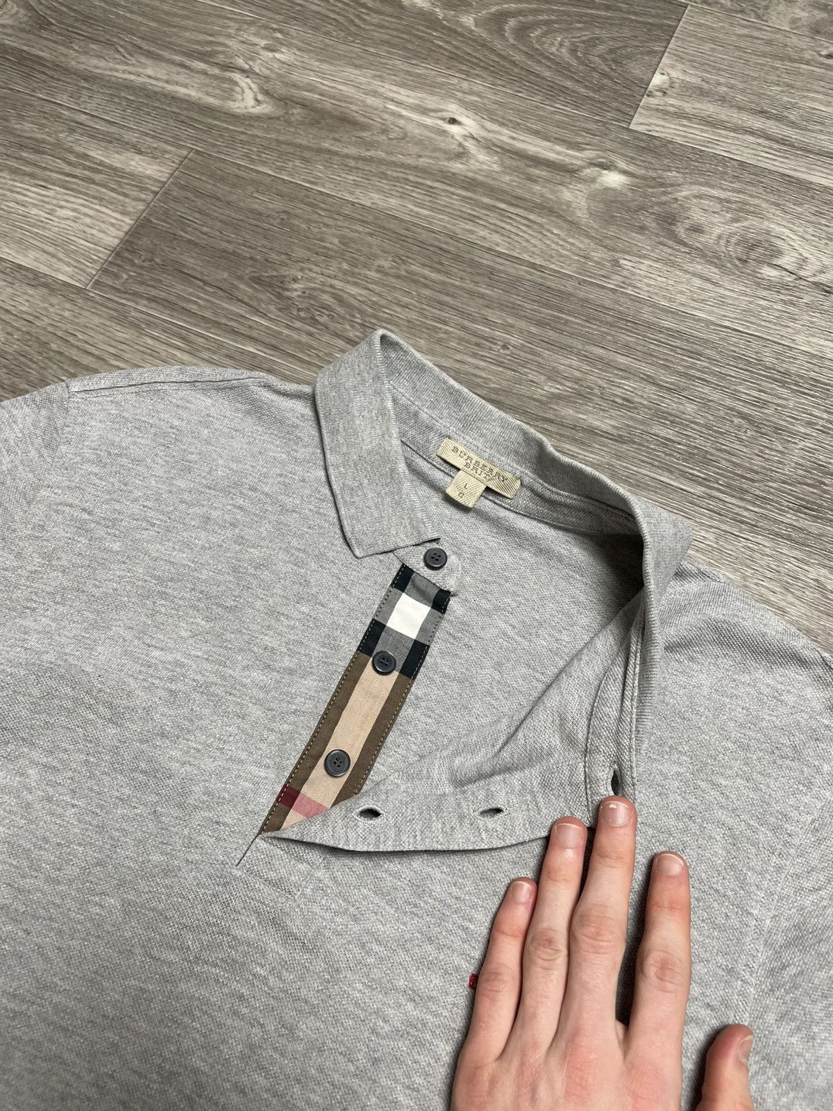 Vintage Burberry Gray Polo Shirt Luxury
