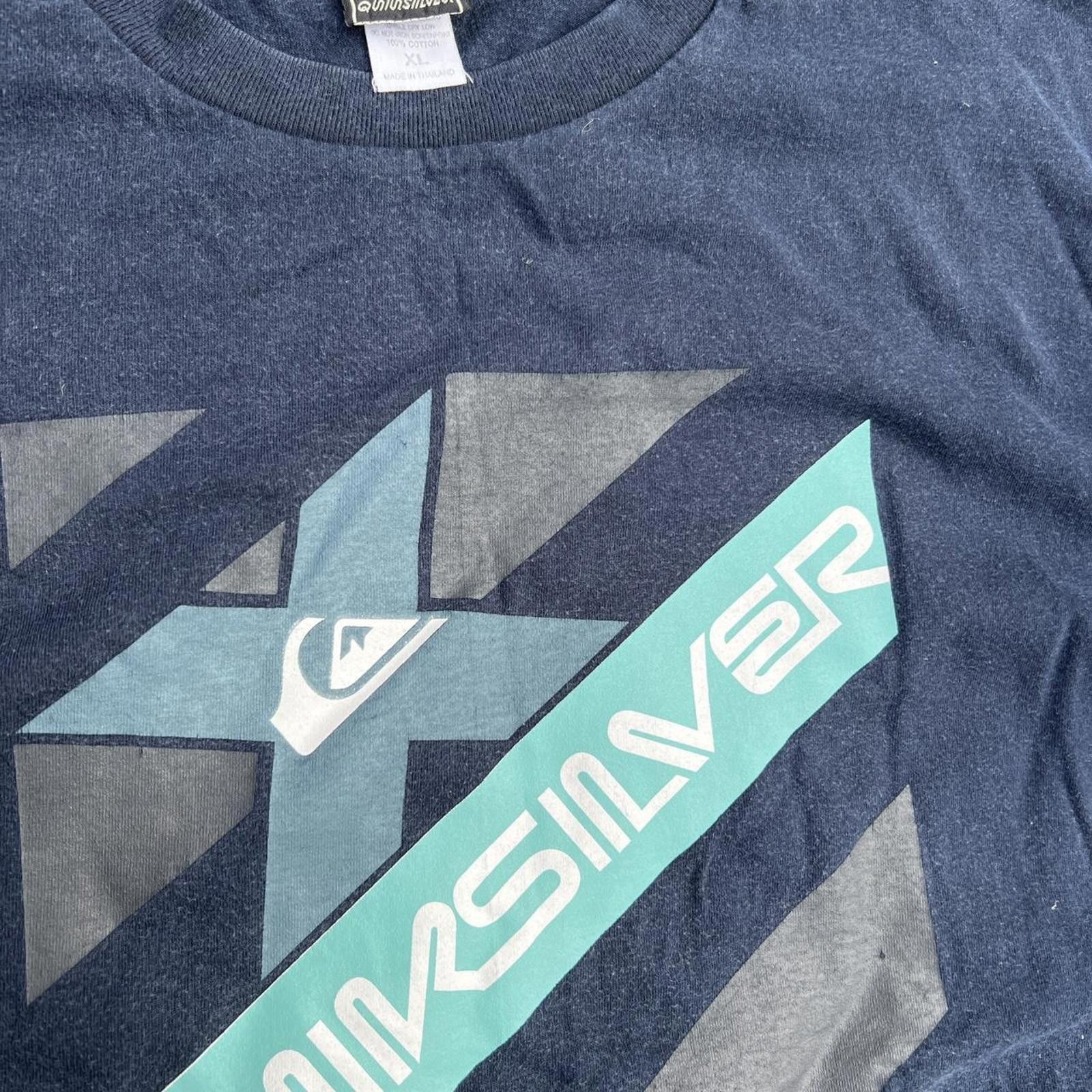 Quiksilver Quiksilver Men's Navy and Blue Tshirt Size US XL / EU 56 / 4 - 4 Thumbnail