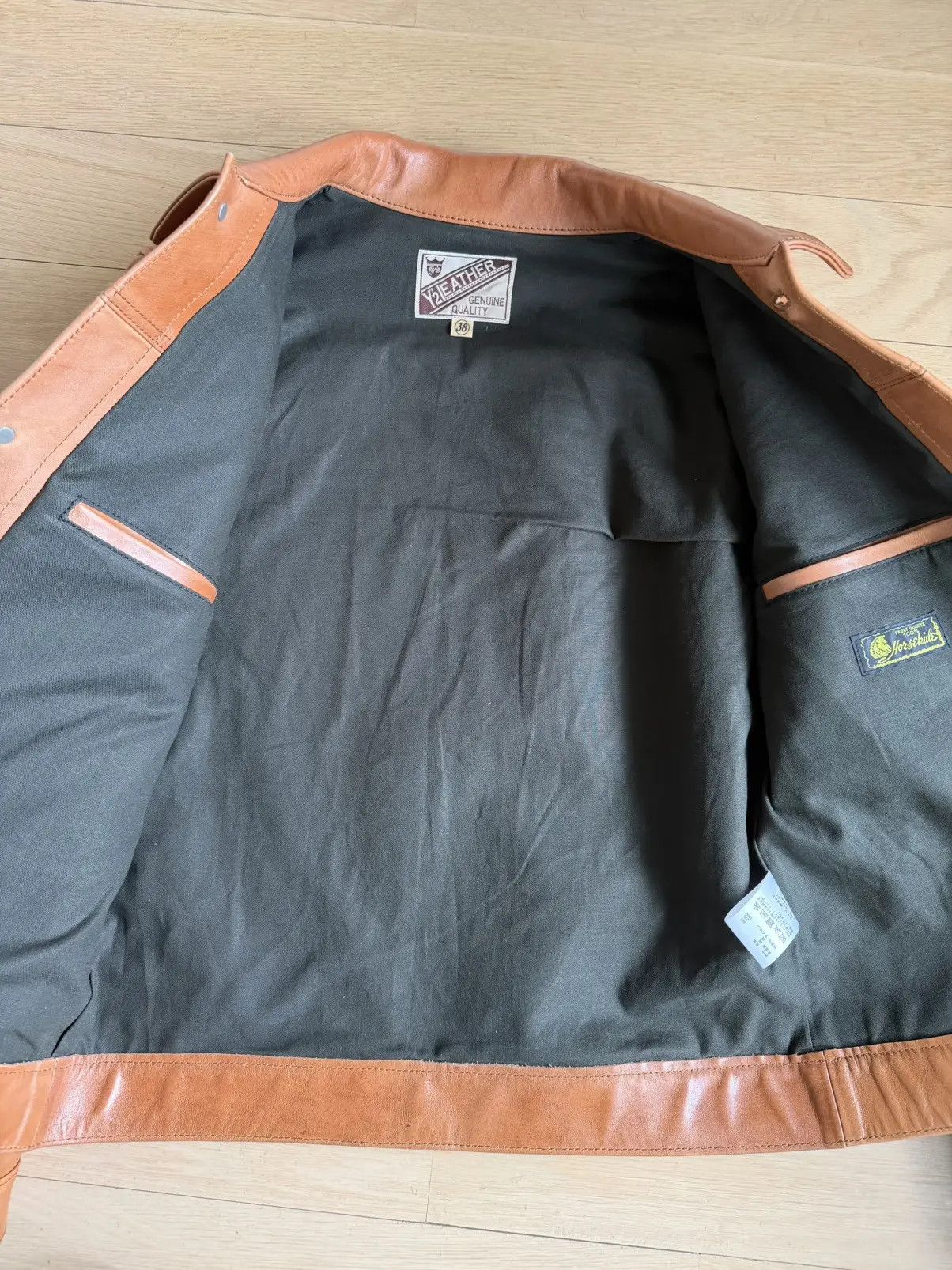Y'2 Leather Y’2 Kakishibu Persimmon Tanned Horsehide Type 1 38/S Size US S / EU 44-46 / 1 - 7 Thumbnail