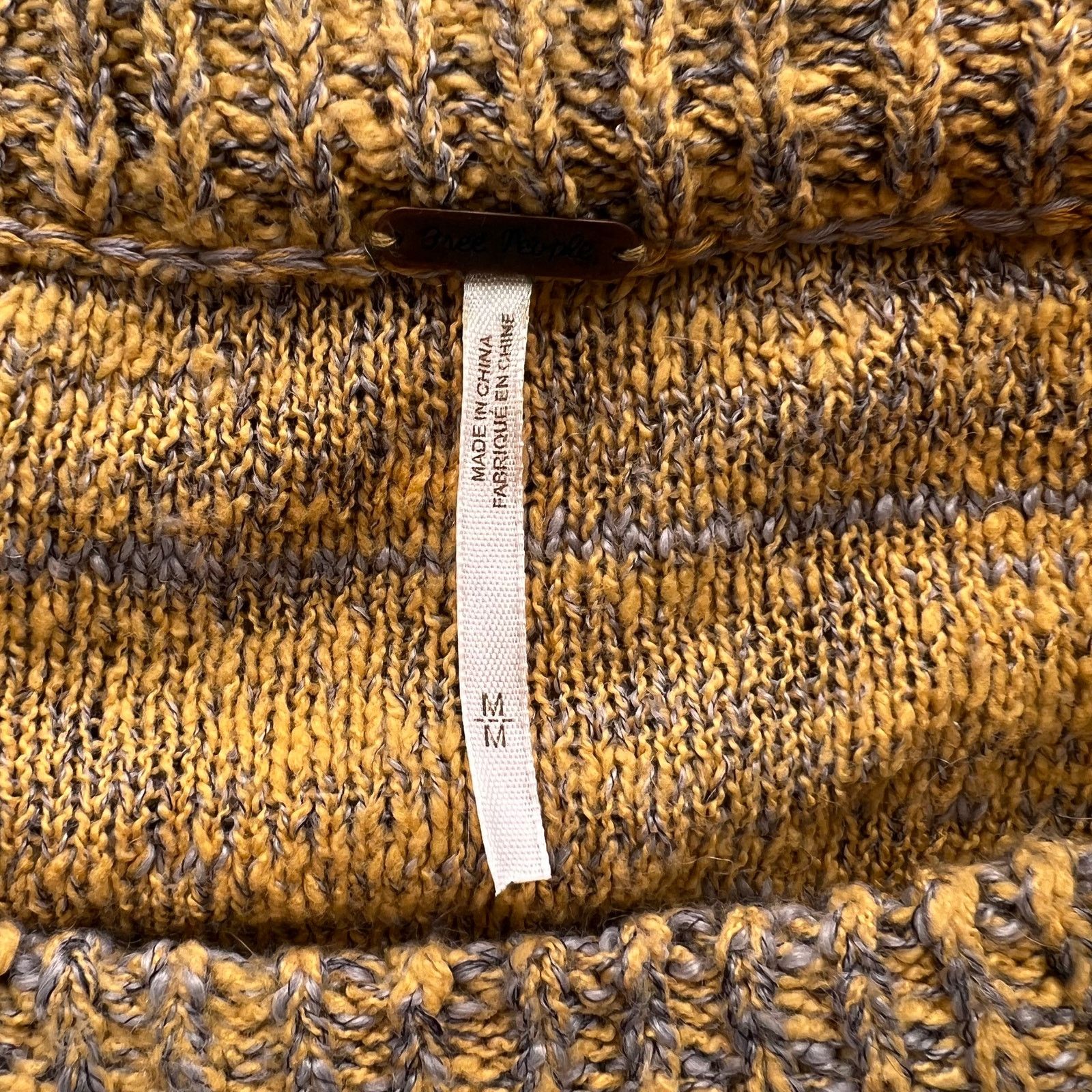 Free People FREE PEOPLE Yellow Gray Alpaca Knit Pullover Sweater, M Size M / US 6-8 / IT 42-44 - 4 Thumbnail