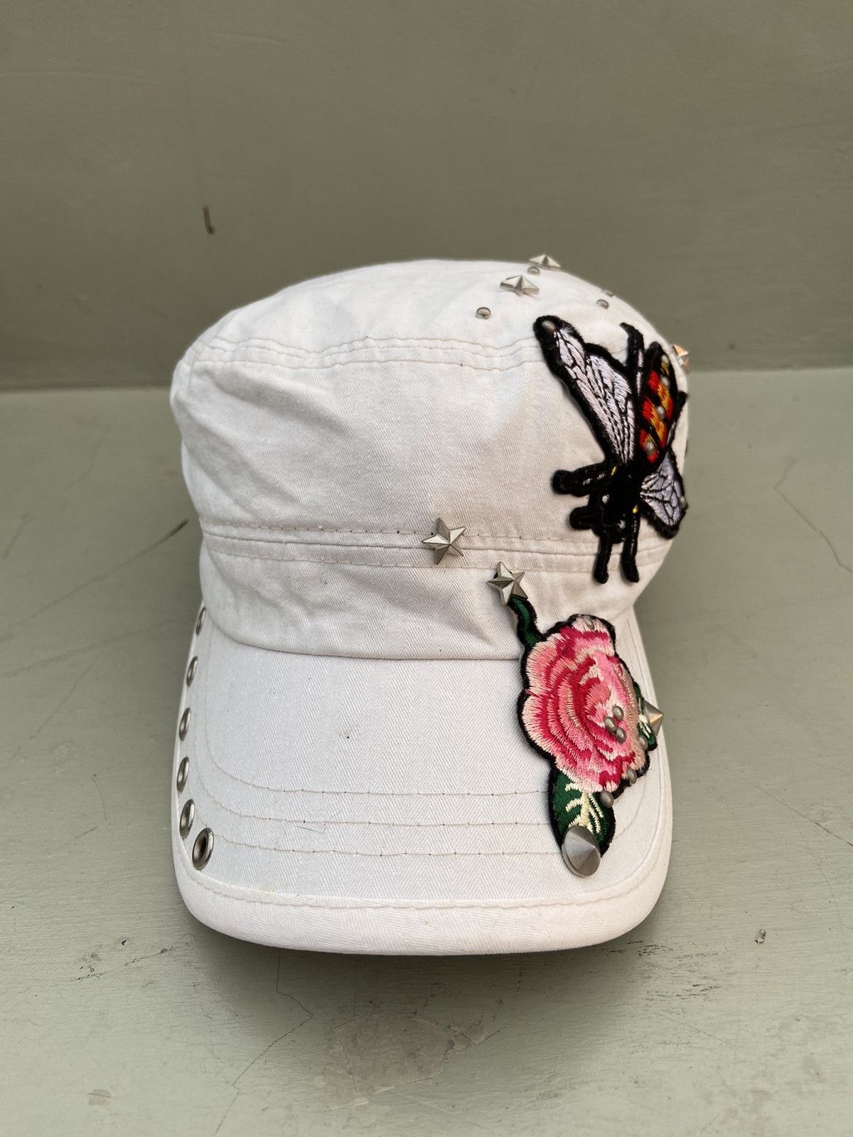If Six Was Nine 2000s star floral embroidery studded patrol hat Size ONE SIZE - 2 Thumbnail