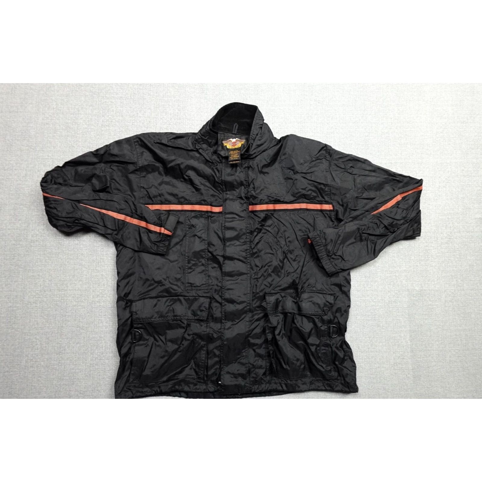 Harley Davidson Harley-Davidson Motorcycle Jacket Mens M Black Windbreaker Hooded Swishy Size US M / EU 48-50 / 2 - 3 Thumbnail