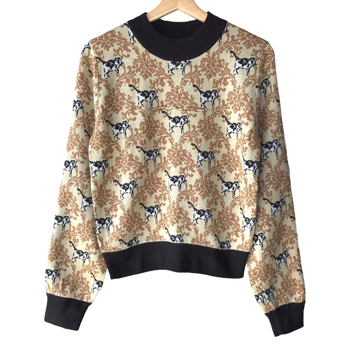 image of Gu x Undercover Japan Cats Wmn Pullover Sweater in Brown, Women's (Size Large)