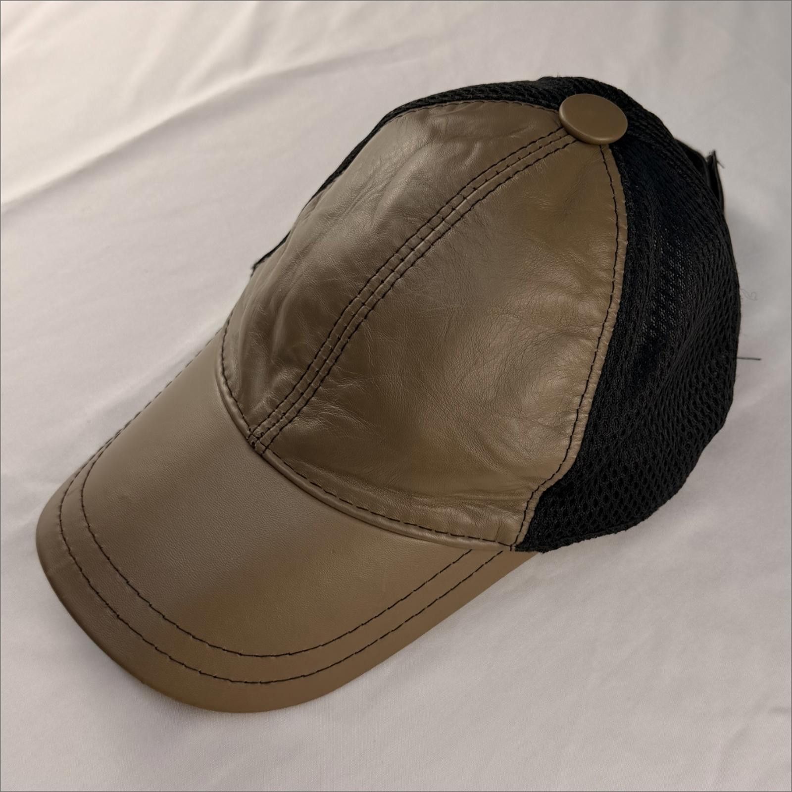 Other Genuine Leather & Mesh Trucker Cap - Premium Brown - NWOT Size ONE SIZE - 3 Thumbnail
