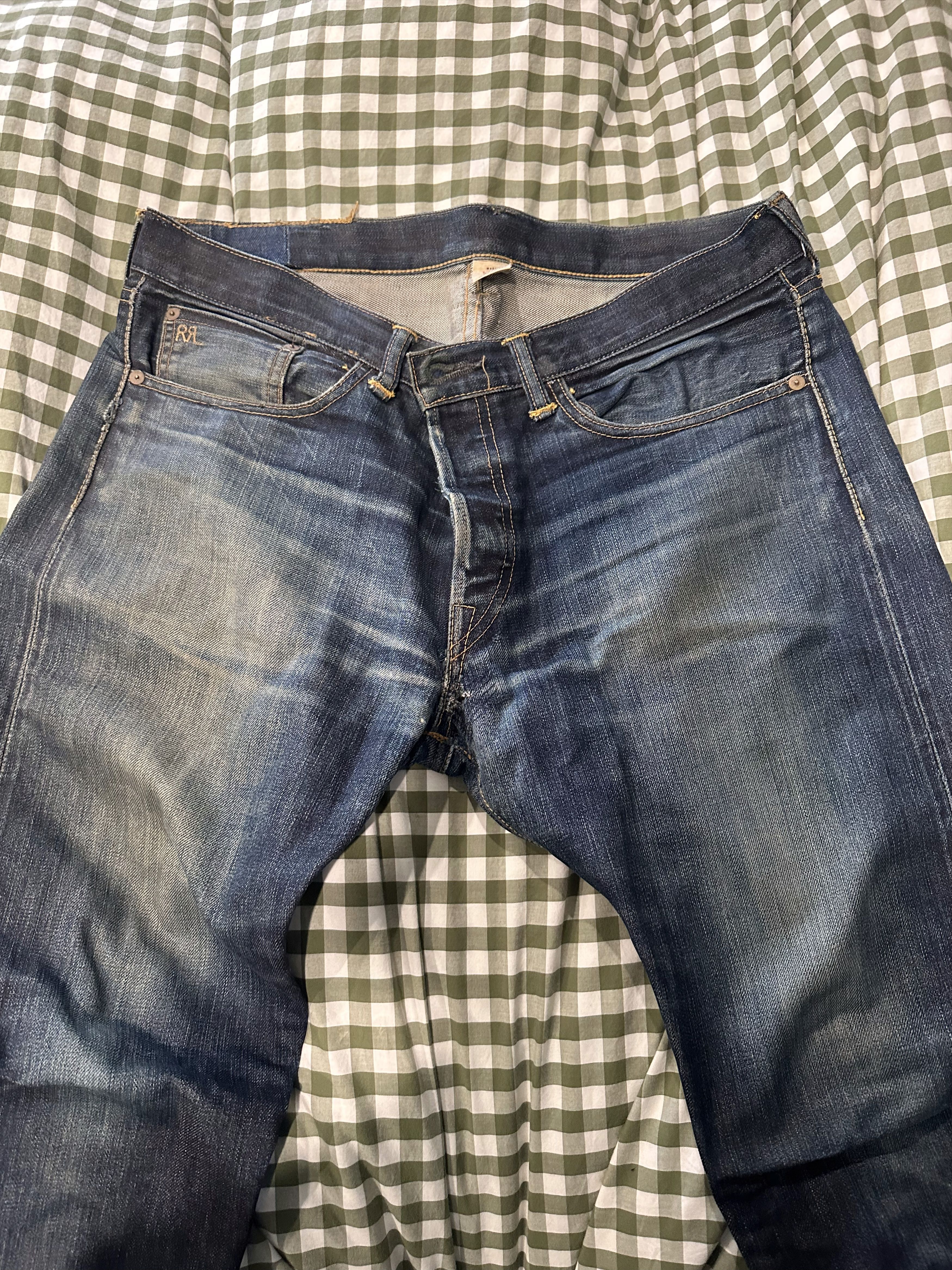 RRL Slim Straight Once Washed Raw Selvedge Denim