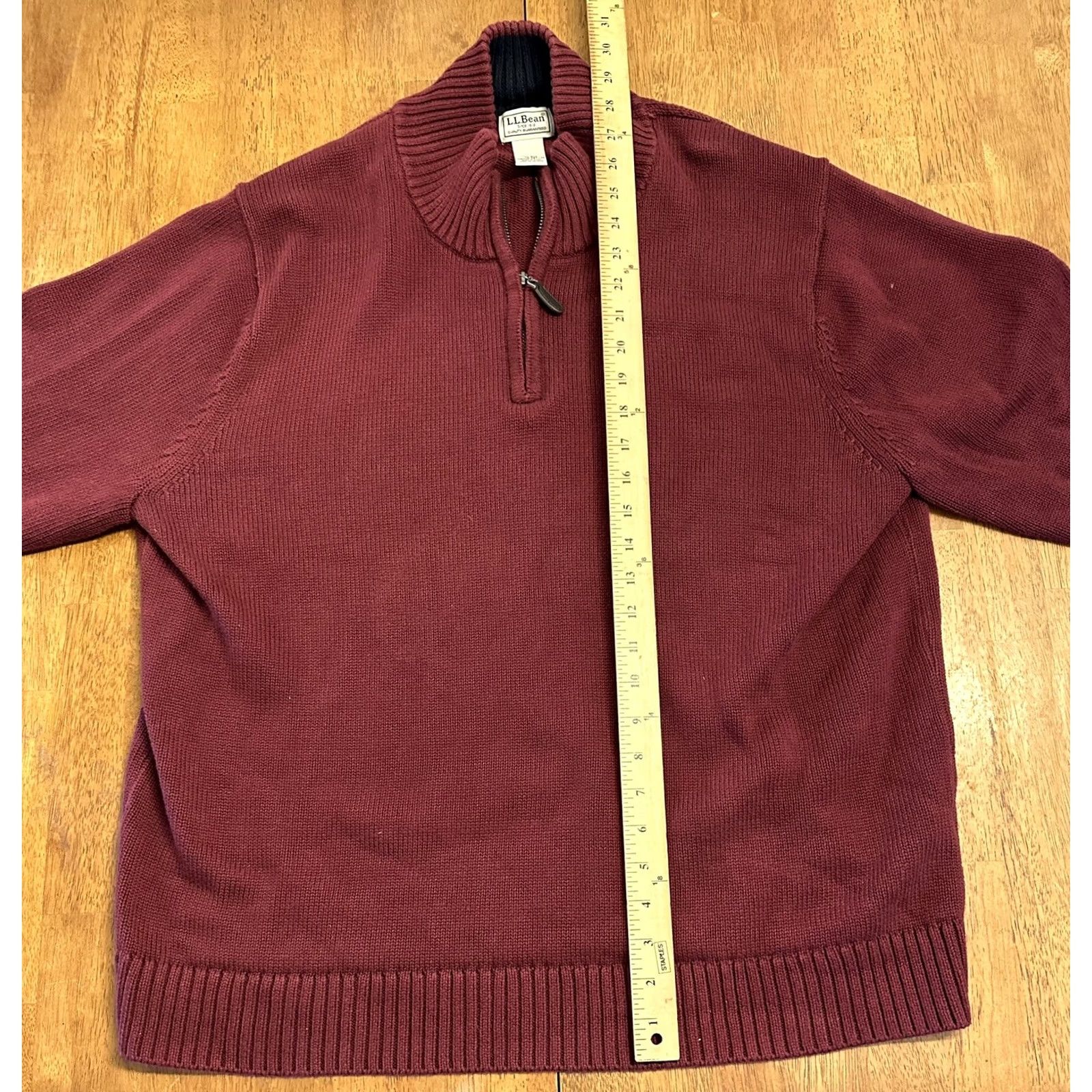 Vintage LL Bean 1/4 Zip Cotton Knit Pullover Sweater XL Red Mens Size US XL / EU 56 / 4 - 5 Thumbnail