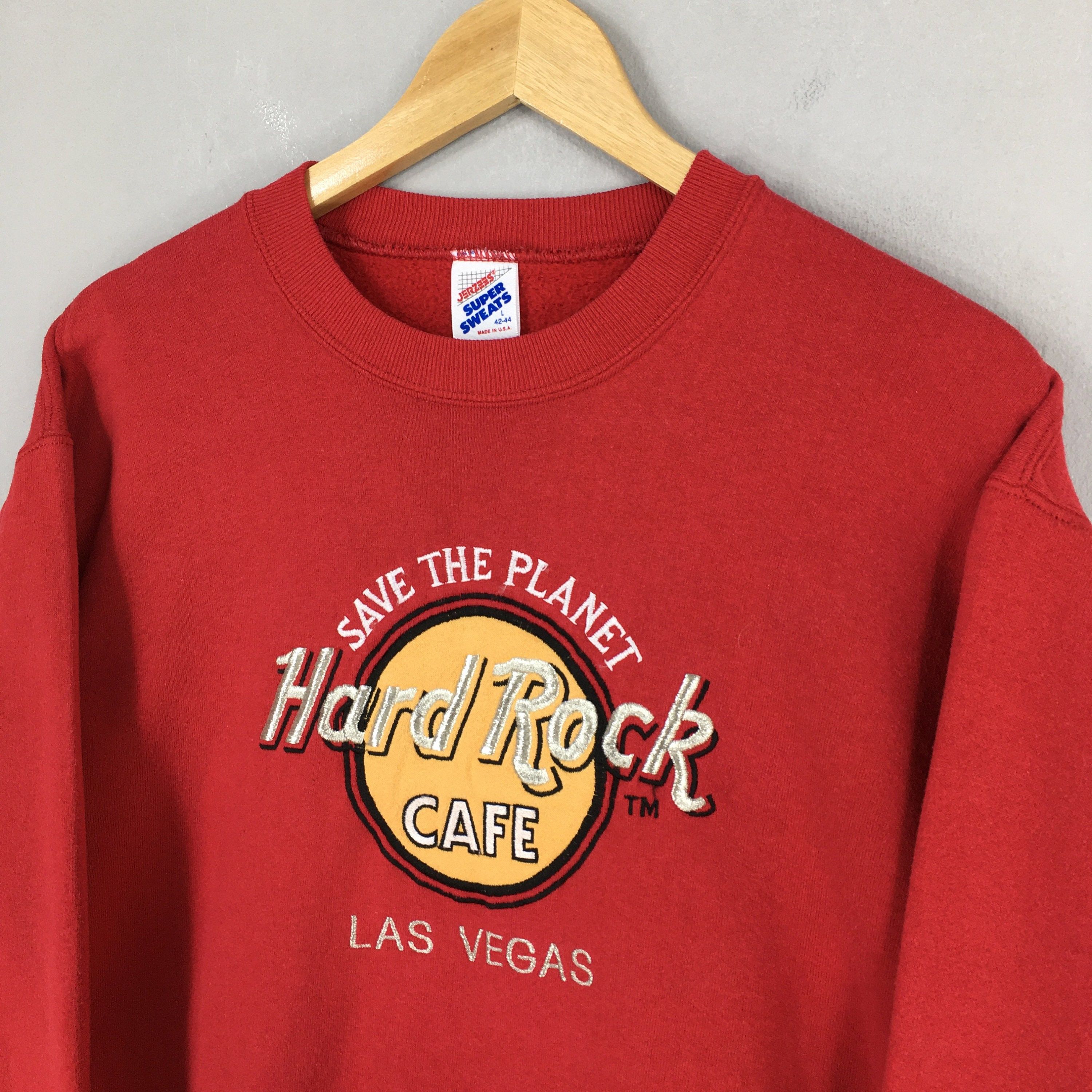 Hard Rock Cafe Vintage Hard Rock Cafe Las Vegas Red Sweatshirt Large Size US L / EU 52-54 / 3 - 3 Thumbnail