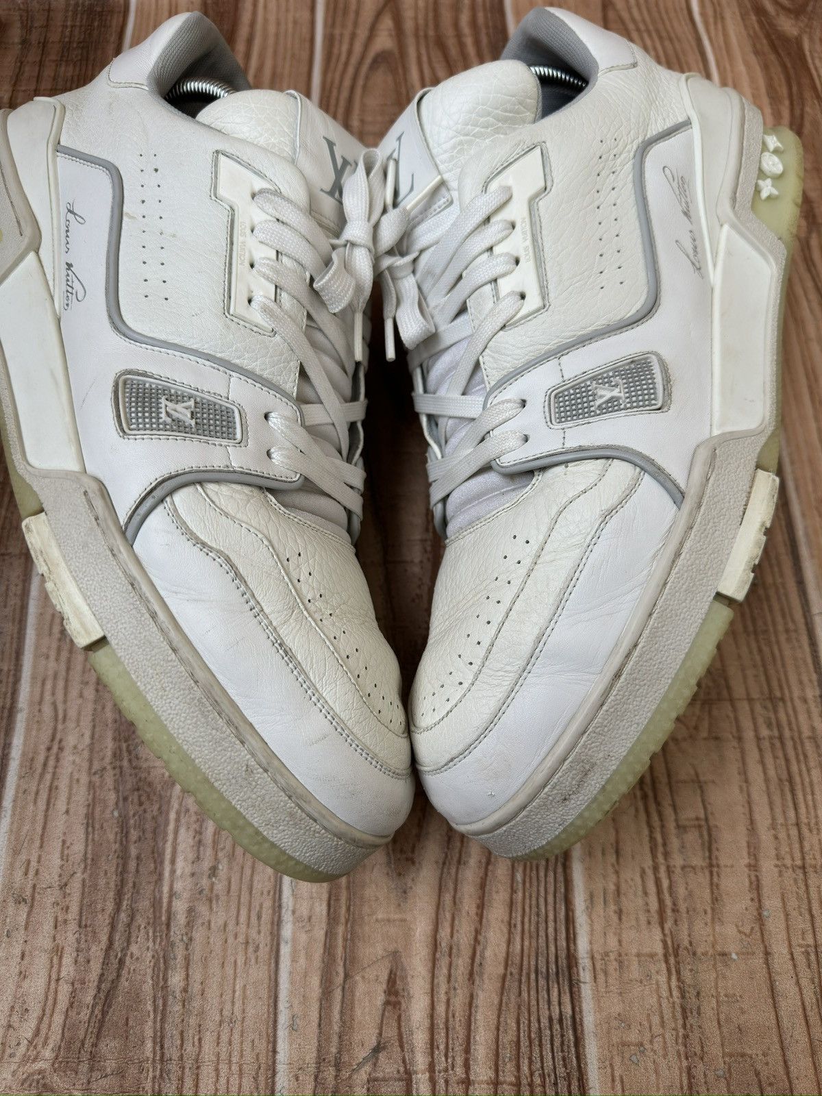 Louis Vuitton Louis Vuitton Trainer Virgil Abloh Grey/White sneaker Size US 12 / EU 45 - 5 Thumbnail