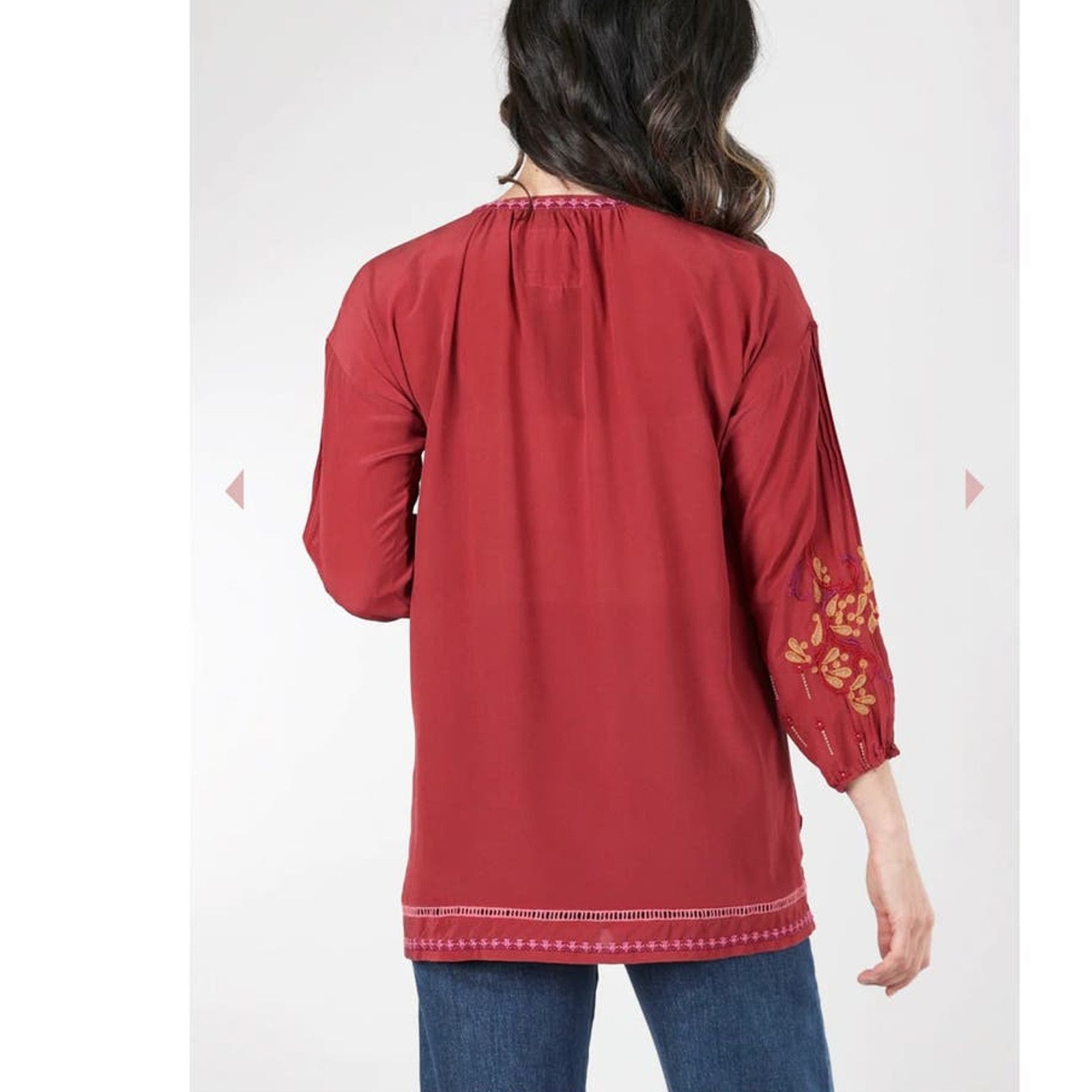 Johnny Was JOHNNY WAS PEYTON TUNIC 100% Silk Currant Size MEDIUM NWT Size M / US 6-8 / IT 42-44 - 2 Thumbnail