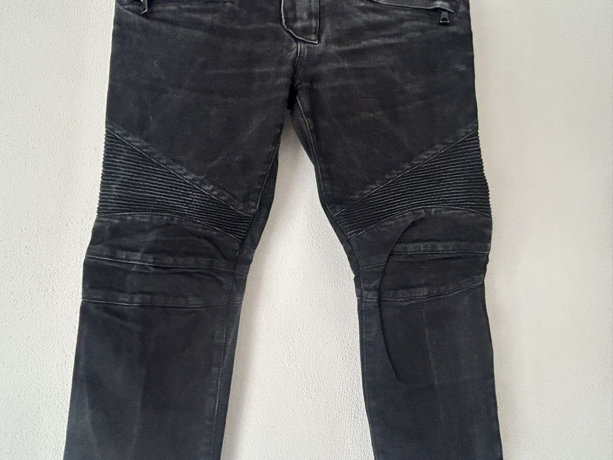 Balmain Balmain Black Biker Jeans with Ribbed Panel Detailing Size US 30 / EU 46 - 3 Thumbnail
