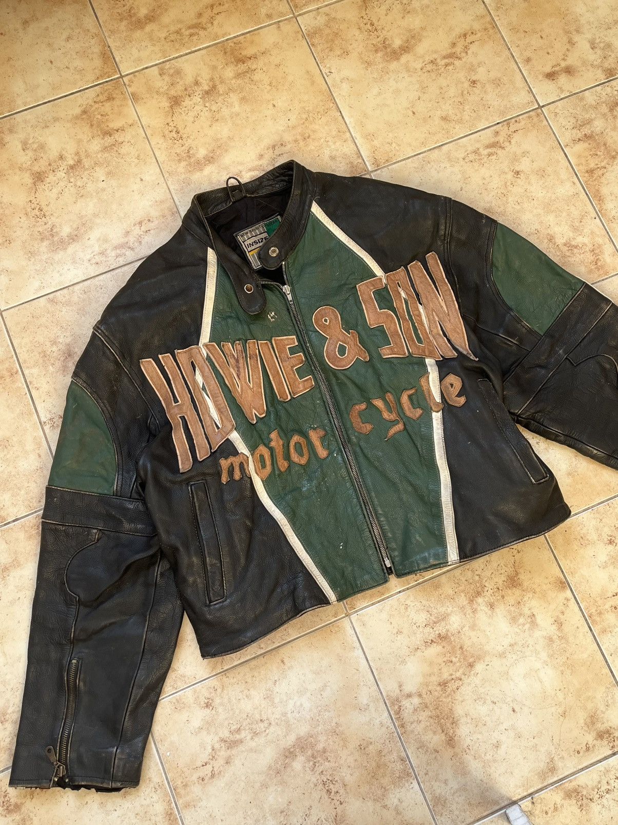 Other Howie & Sons Vintage Leather Jacket MK RACING Size US XL / EU 56 / 4 - 6 Thumbnail