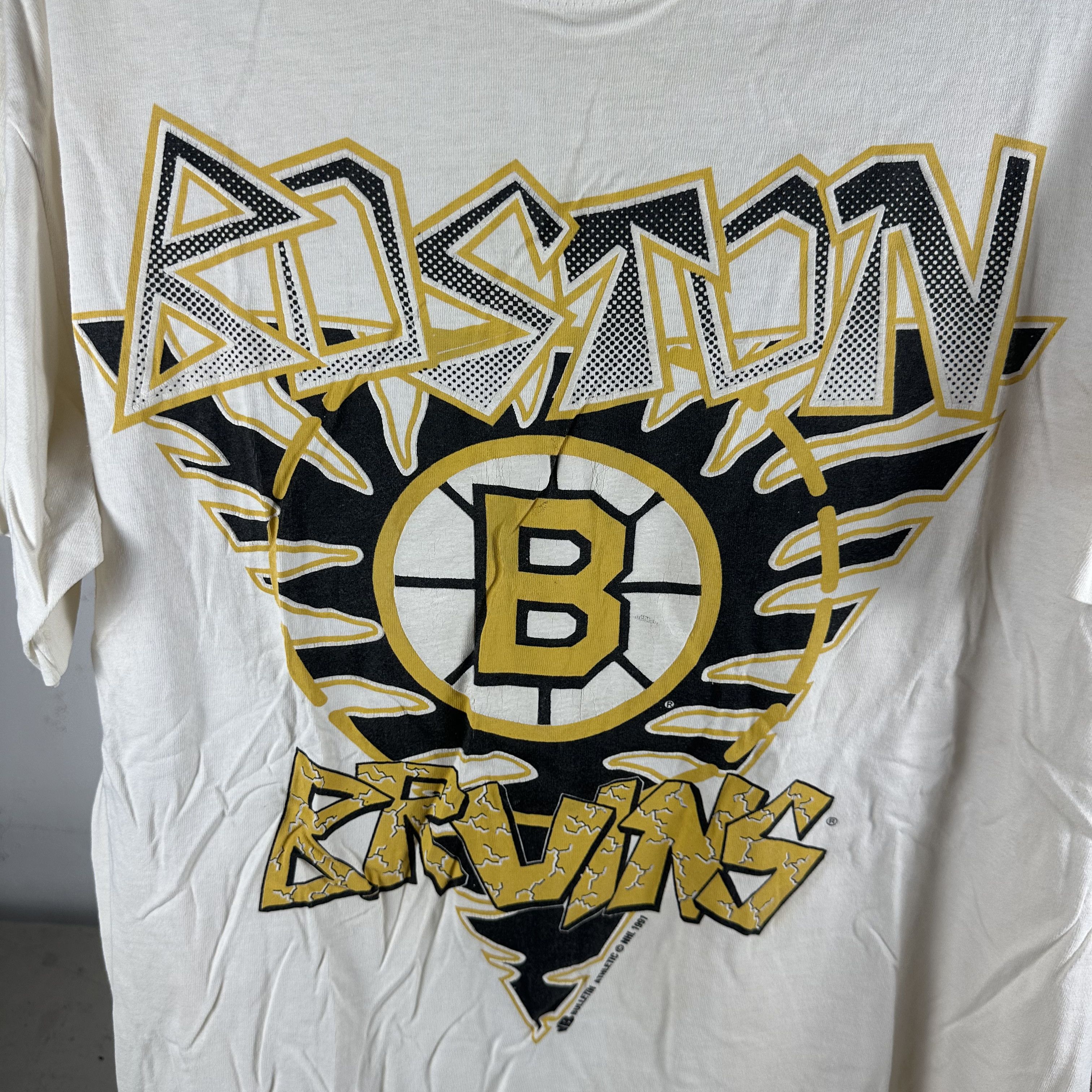 Vintage Vintage 1991 Boston Bruins Hockey NHL Single Stitch T-shirt Size US XL / EU 56 / 4 - 2 Thumbnail