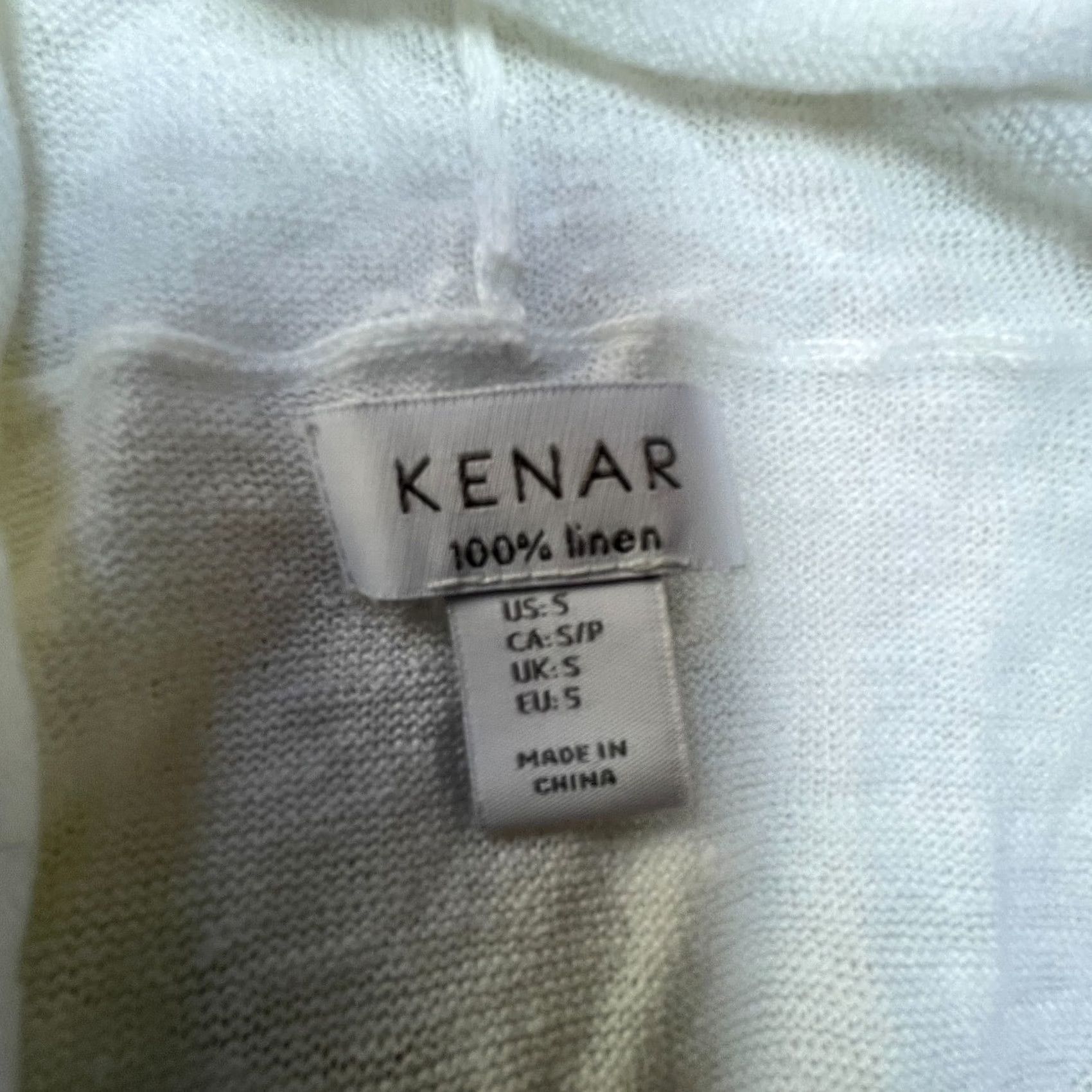 Vintage Kenar Sweater Womens S White Women Short Sleeve Linen Open Front Cardigan Size S / US 4 / IT 40 - 3 Thumbnail