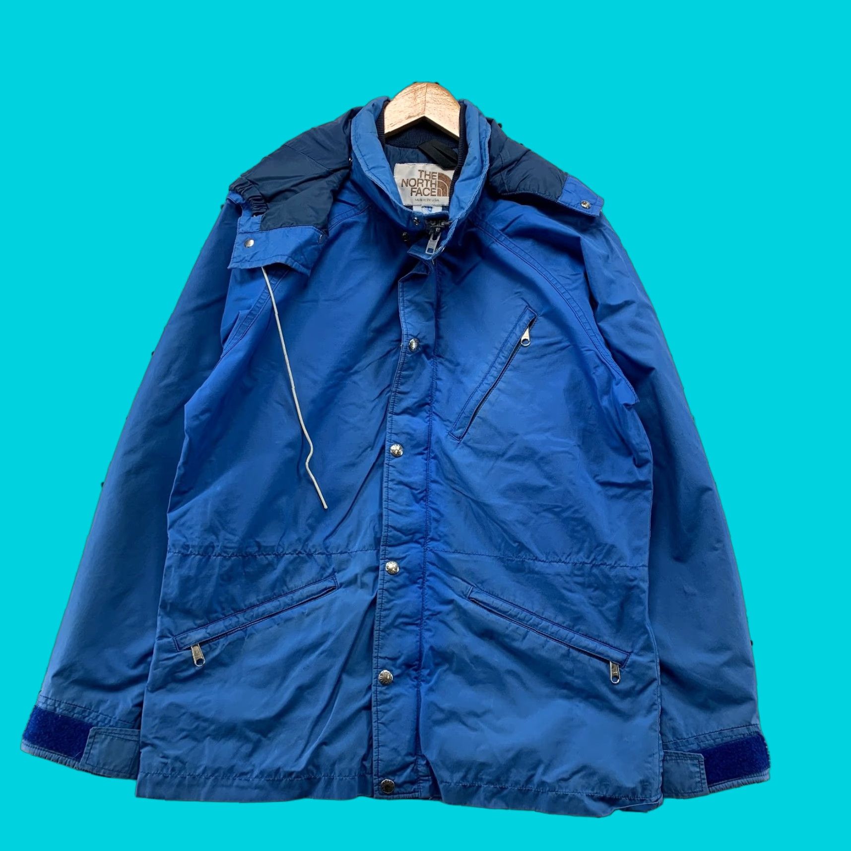 The North Face VINTAGE The North Face Gore Tex Jacket Mens M Blue Hooded Zip Made USA Jacket Size US M / EU 48-50 / 2 - 1 Thumbnail