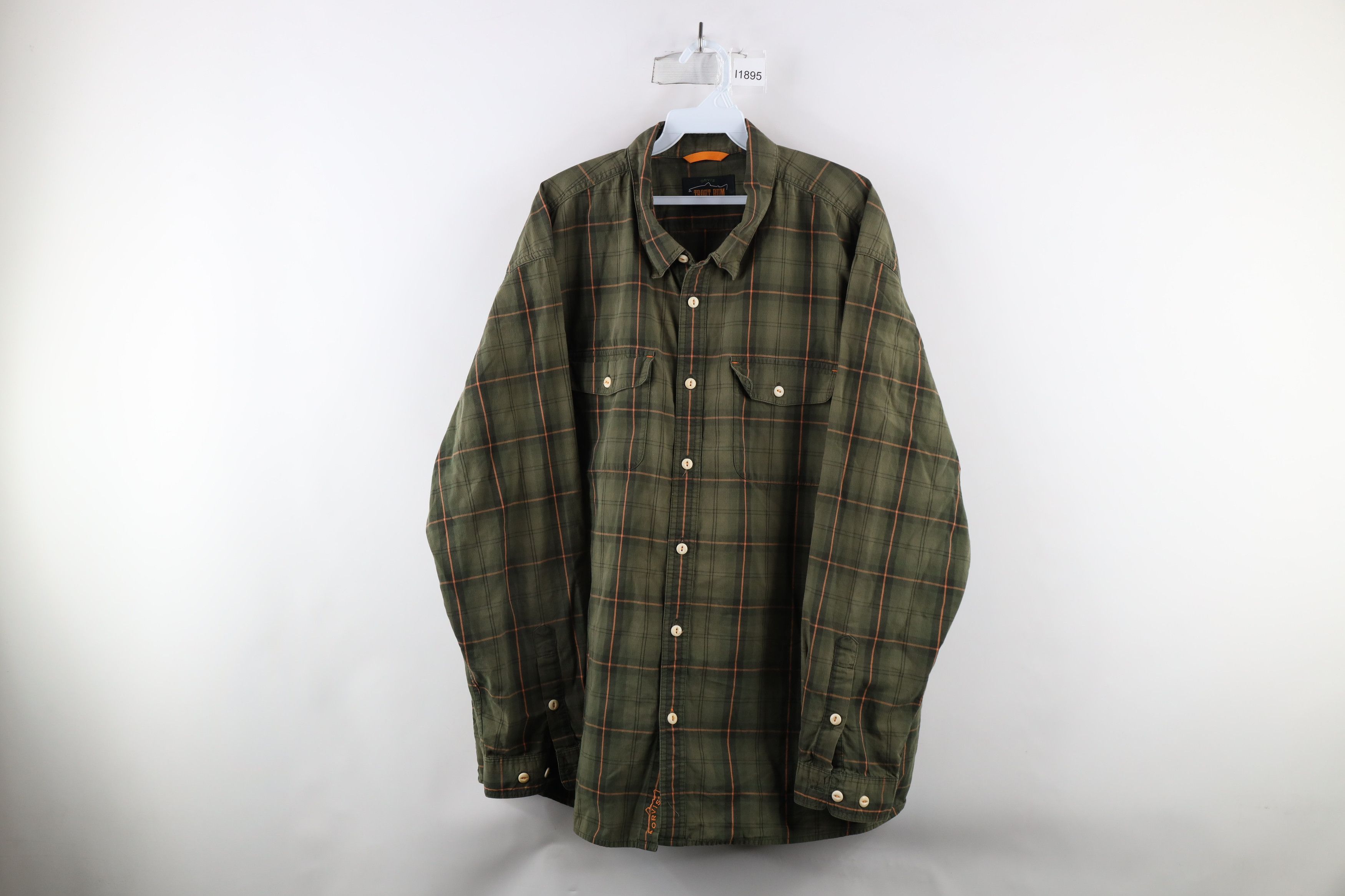 Orvis × Vintage Orvis Trout Bum Double Pocket Collared Button Shirt Plaid Size US XXL / EU 58 / 5 - 1 Thumbnail