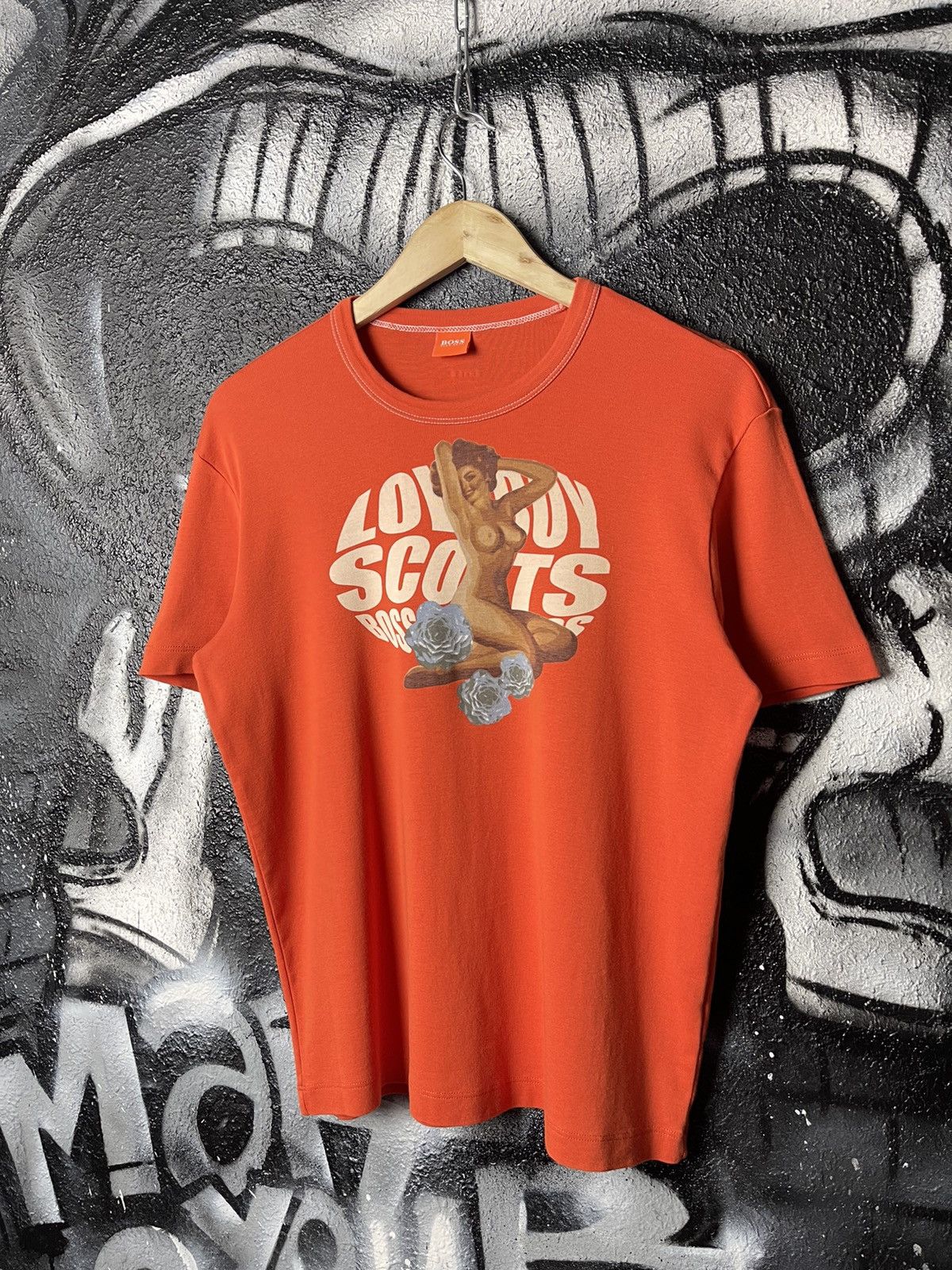 Hugo Boss Hugo Boss Y2K Orange Cotton Lady’s Front Printed Logo T-Shirt Size Large Size L / US 10 / IT 46 - 1 Thumbnail
