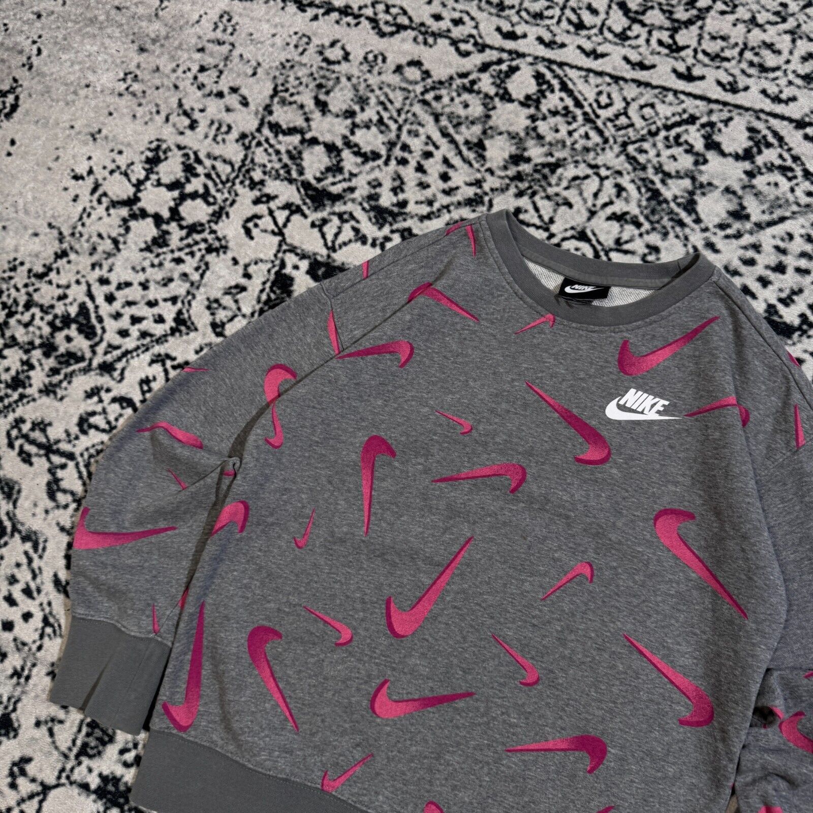 Nike × Vintage Nike Unisex Grey Cotton Sweatshirt Size XS Blank Swoosh Size US XS / EU 42 / 0 - 6 Thumbnail