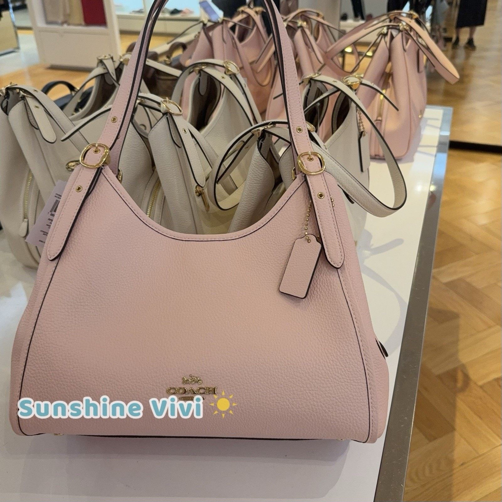 Coach NWT Coach Erin Shoulder Bag Leather CAQ86 SOFT PINK Size ONE SIZE - 8 Thumbnail