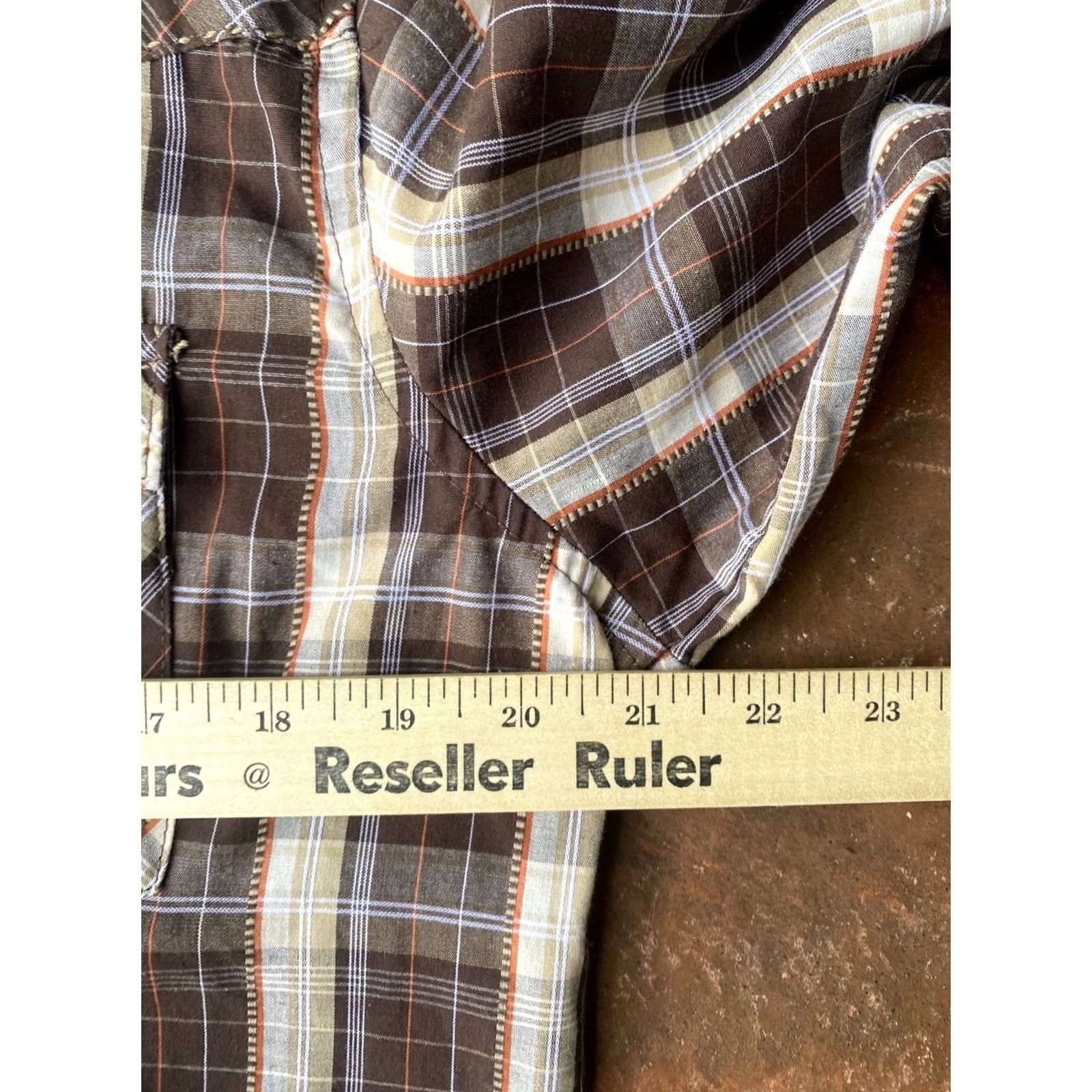 Wrangler VINTAGE Wrangler Western Pearl Snap Shirt Long Sleeve Plaid Brown Mens Medium Size US M / EU 48-50 / 2 - 7 Thumbnail