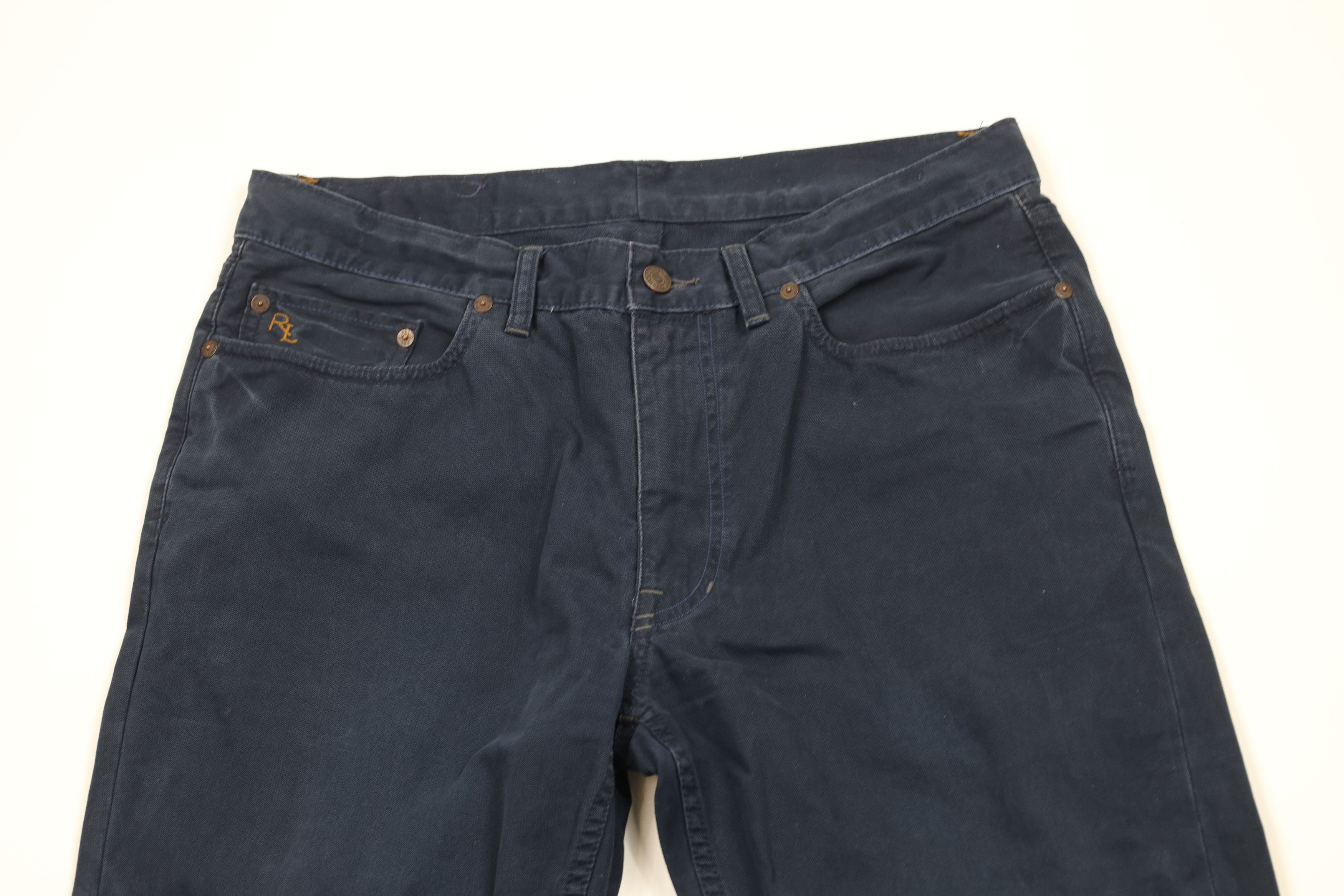 Ralph Lauren × Vintage Vintage Ralph Lauren Spell Out 650 Straight Leg Pants Blue Size US 33 - 2 Thumbnail