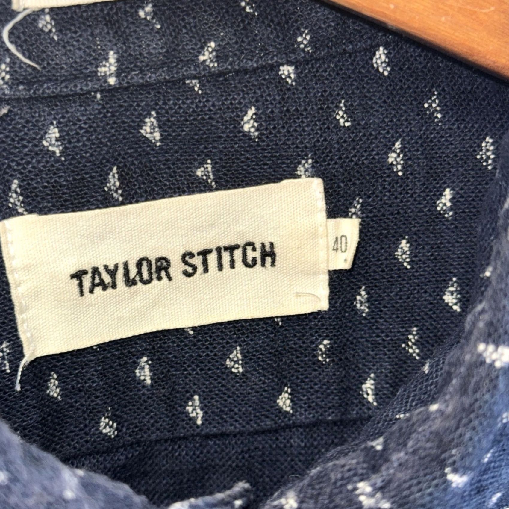 Taylor Stitch Taylor Stitch Shirt Mens Medium Navy Blue Long Sleeve Button Down Micro Print Size US L / EU 52-54 / 3 - 4 Thumbnail
