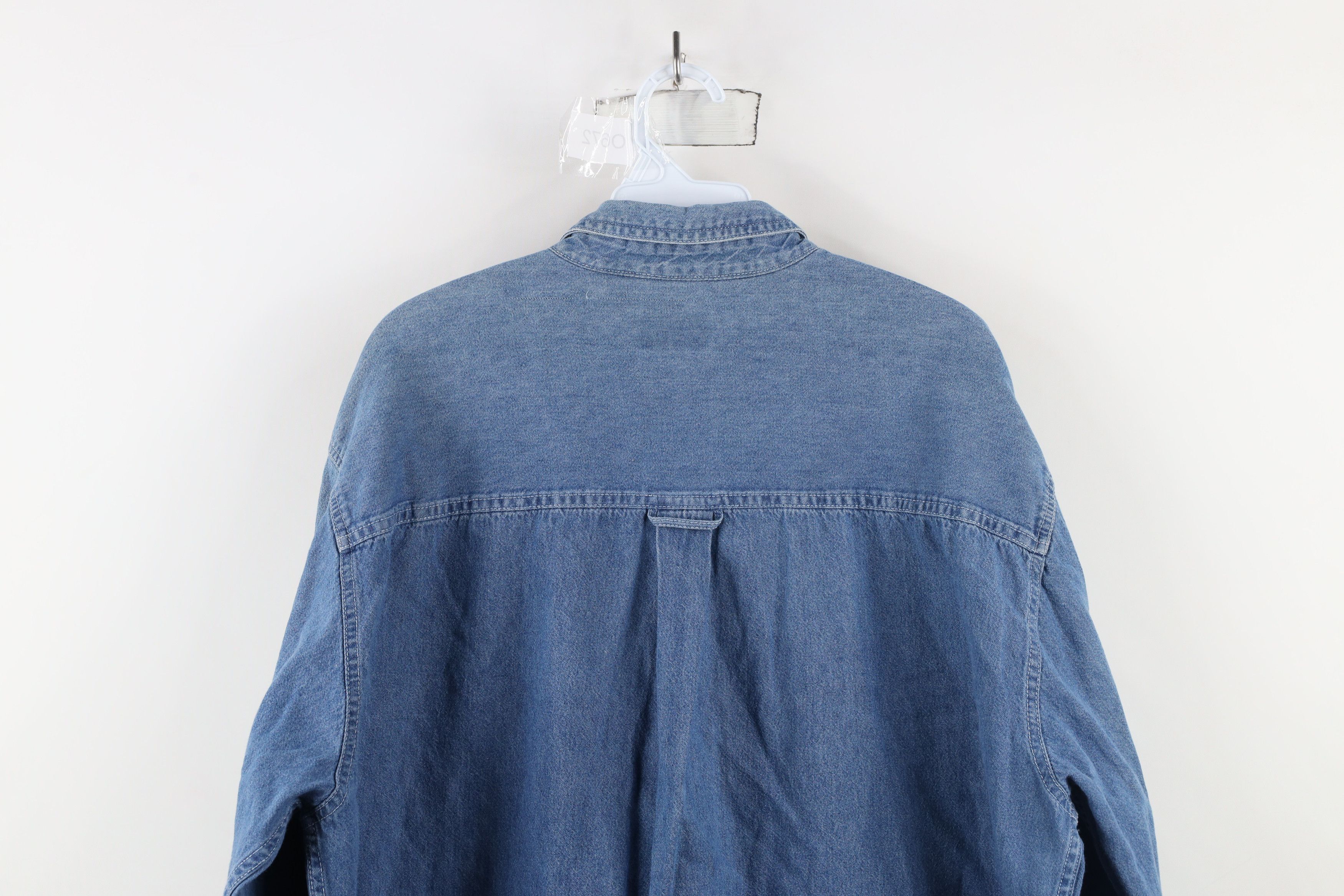 Vintage Vintage 90s Streetwear Denim Jean Button Down Shirt Blue Size US XL / EU 56 / 4 - 11 Thumbnail