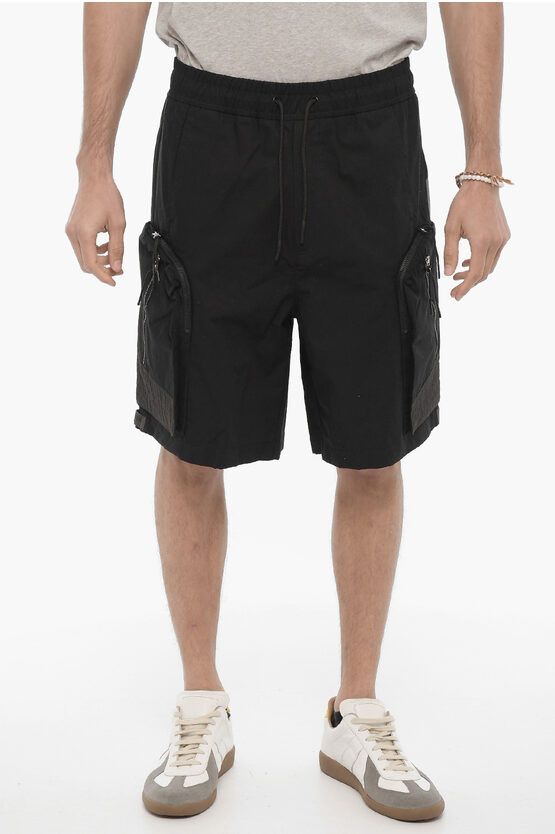 image of A Cold Wall Rip Stop Check Cargo Shorts in Black, Men's (Size 31)
