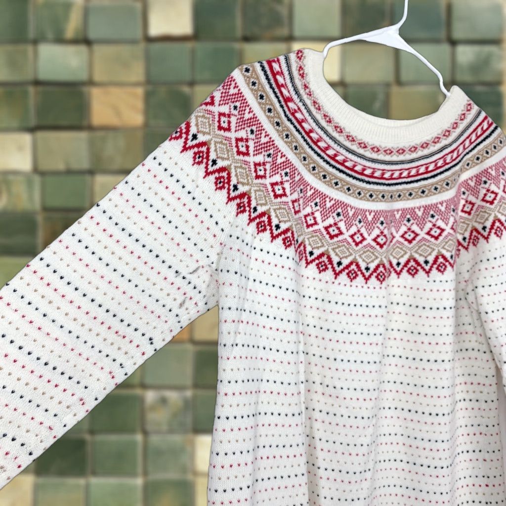 Talbots Talbots Sweater Multicolor Fair Isle Wool Blend Long Sleeve Round Neck Size L Womens Pullover Size L / US 10 / IT 46 - 1 Thumbnail