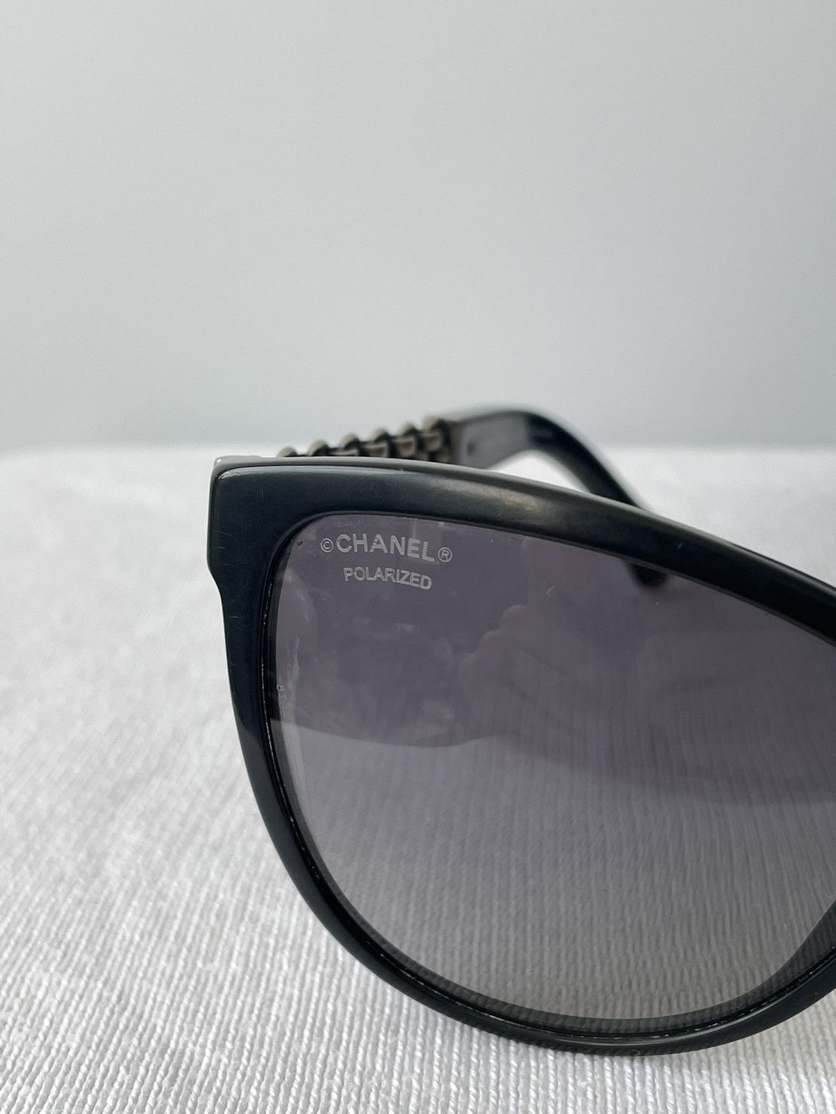 Chanel × Designer × Vintage Chanel Vintahe Black Silver Sunglasses Metal Old Money Size ONE SIZE - 7 Thumbnail