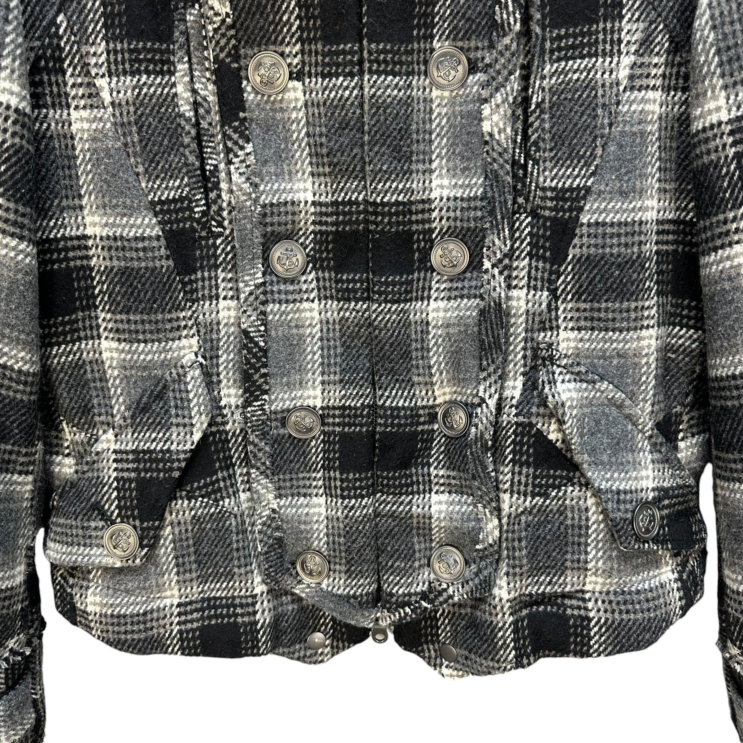 PPFM PPFM Studded Logo Fur Hoodie Tartan Crop Jacket #A54-1246 Size US S / EU 44-46 / 1 - 3 Thumbnail