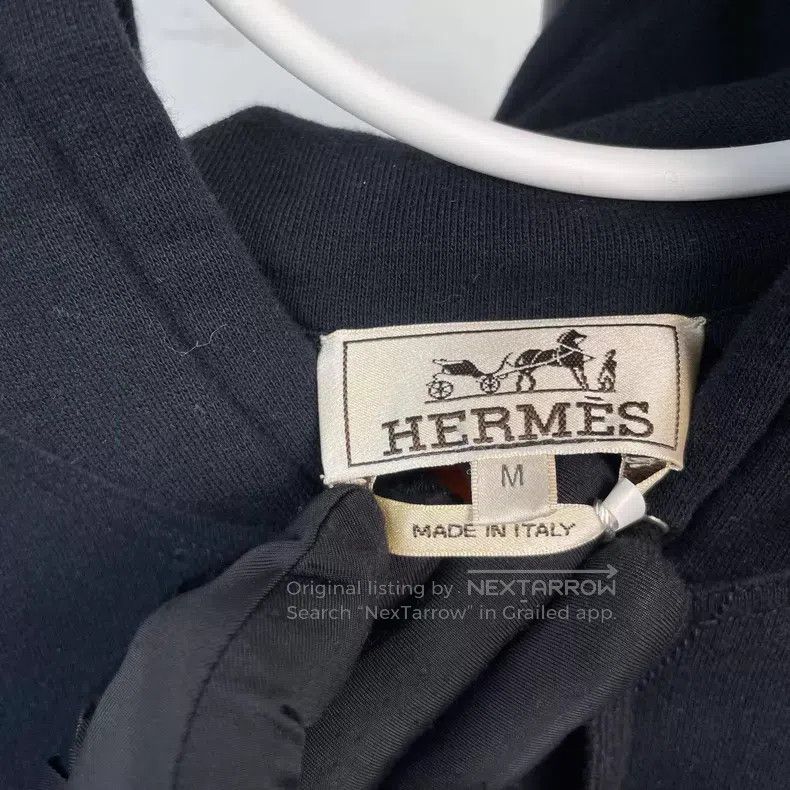 Hermes Hermes Black Geometric Pattern Leather Embroidery Cotton H Size M / US 6-8 / IT 42-44 - 7 Thumbnail