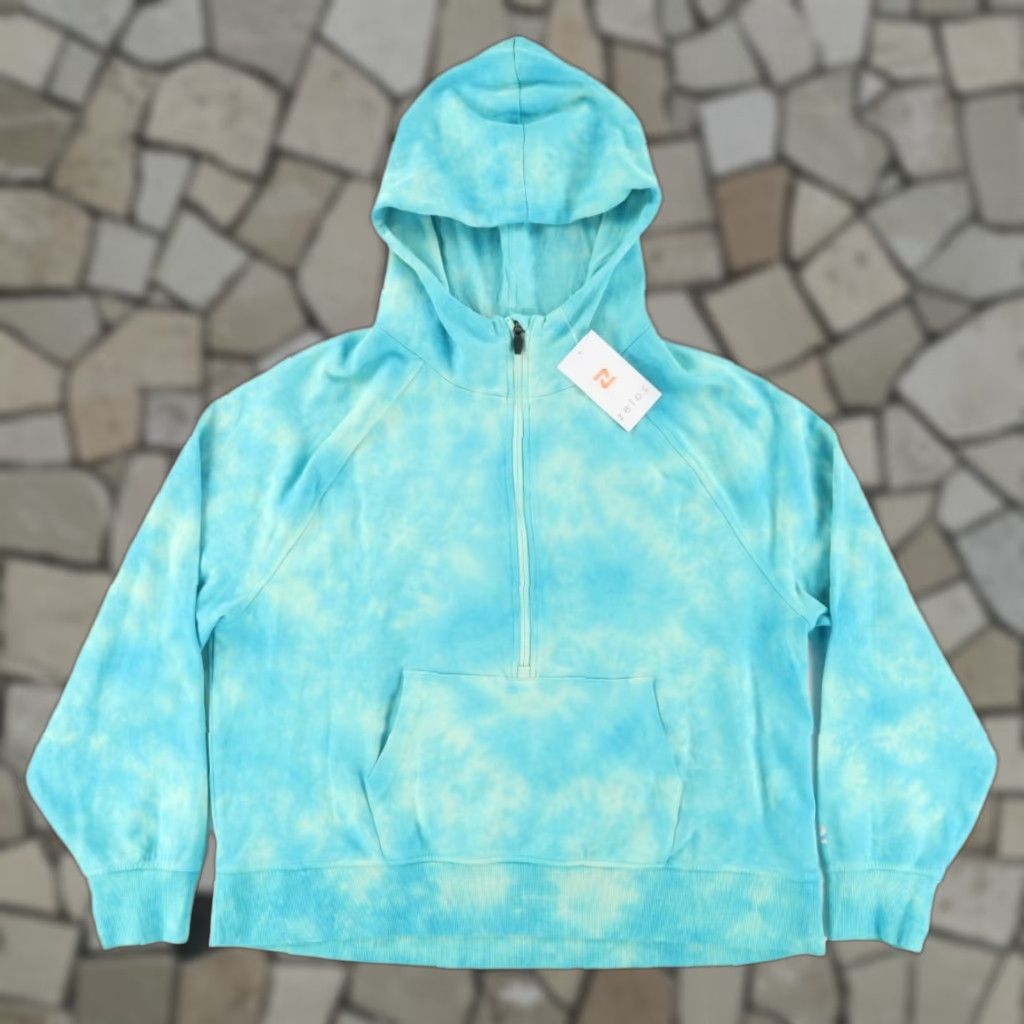Vintage Zelos 1/2 Zip Tie-Dye Hoodie Blue Women's 1X Shirt Holy smokes Size XL / US 12-14 / IT 48-50 - 1 Thumbnail