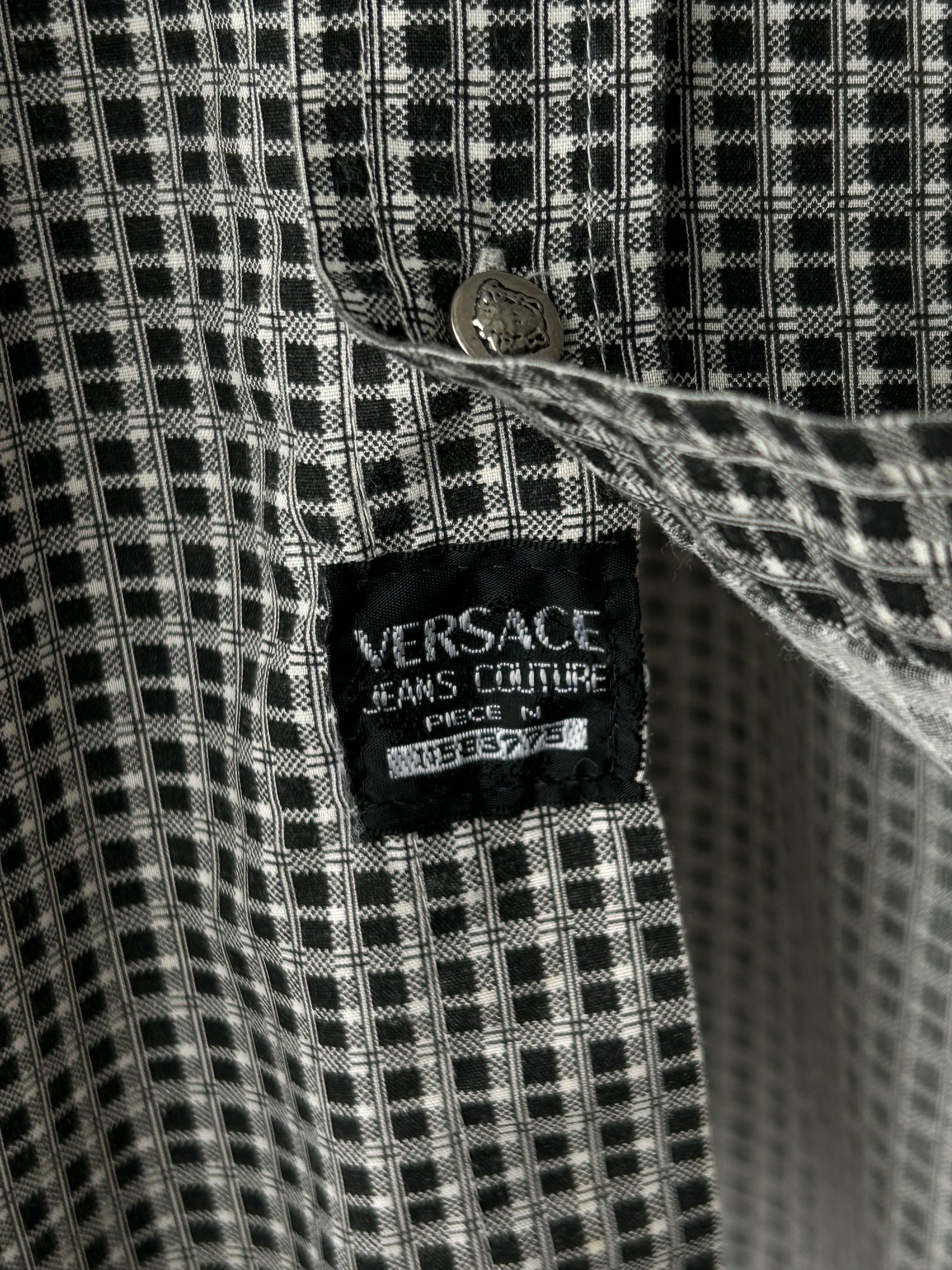 Versace Jeans Couture VERSACE COLLECTION Checked Button-Up Shirt (Medusa Buttons) Size US M / EU 48-50 / 2 - 5 Thumbnail