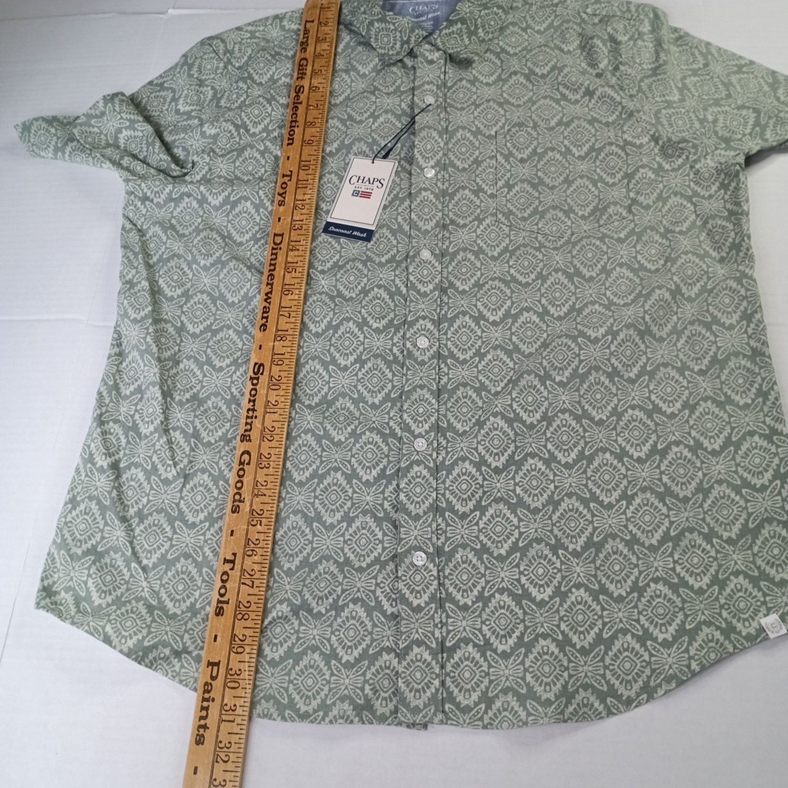 Chaps Chaps Seacoast Wash Chambray Woven Shirt Men's XL Green Size US XL / EU 56 / 4 - 5 Thumbnail
