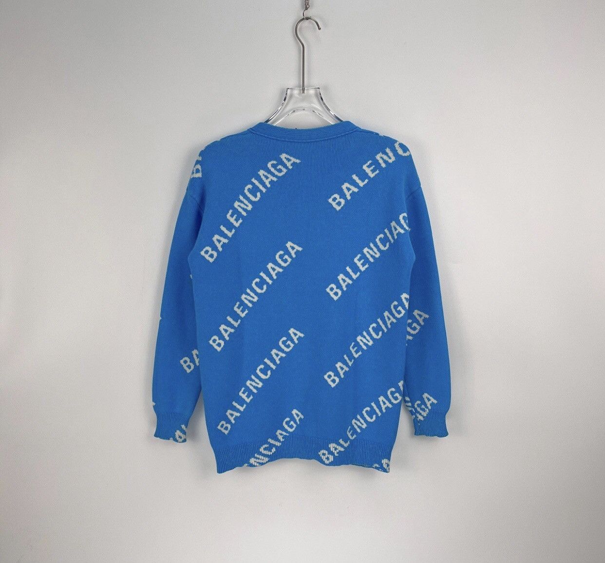 Balenciaga Balenciaga sky blue full classic logo knitted cardigan shirt Size US XS / EU 42 / 0 - 4 Thumbnail