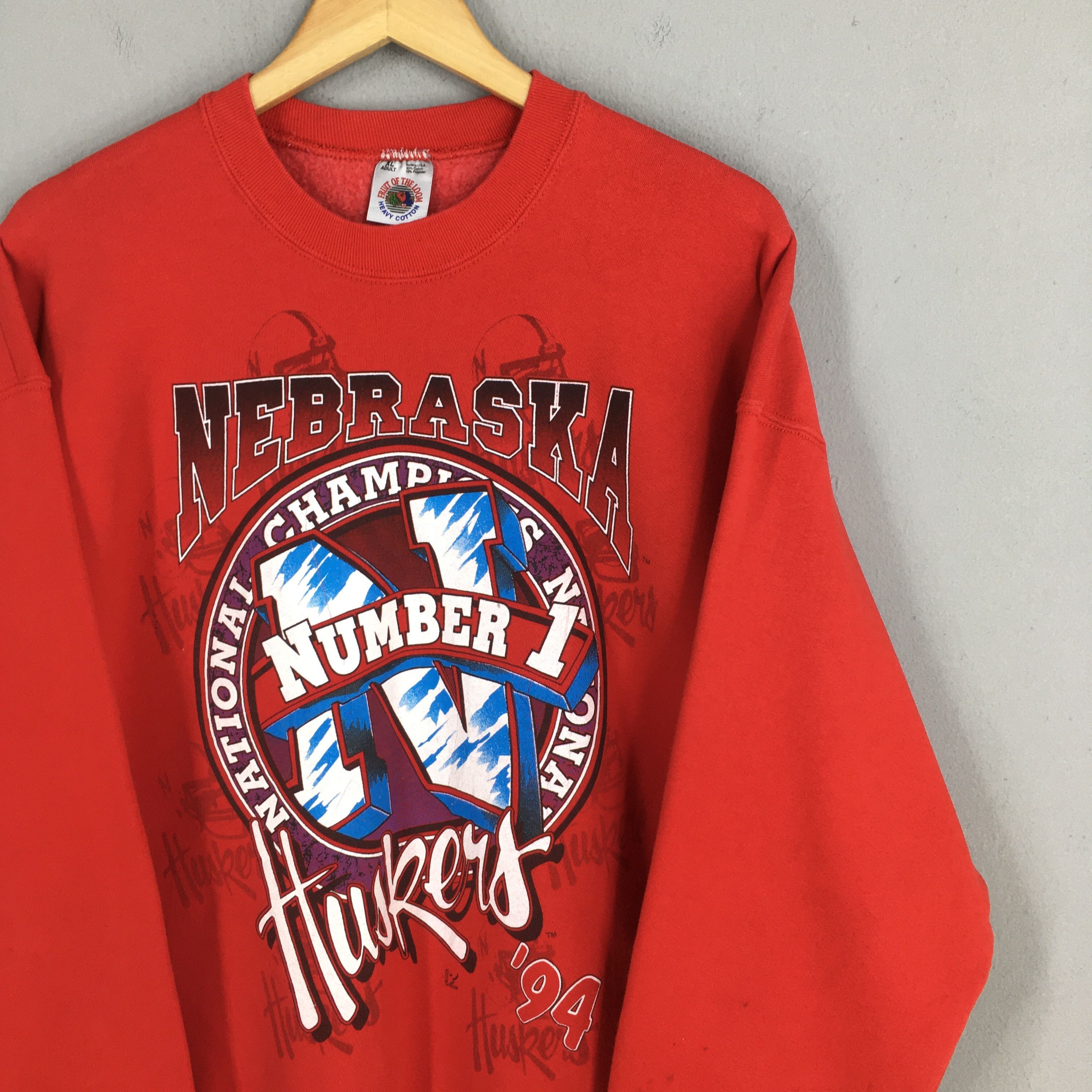 NCAA × Vintage Vintage Nebraska Huskers Football Sweatshirt XLarge Size US XL / EU 56 / 4 - 2 Thumbnail