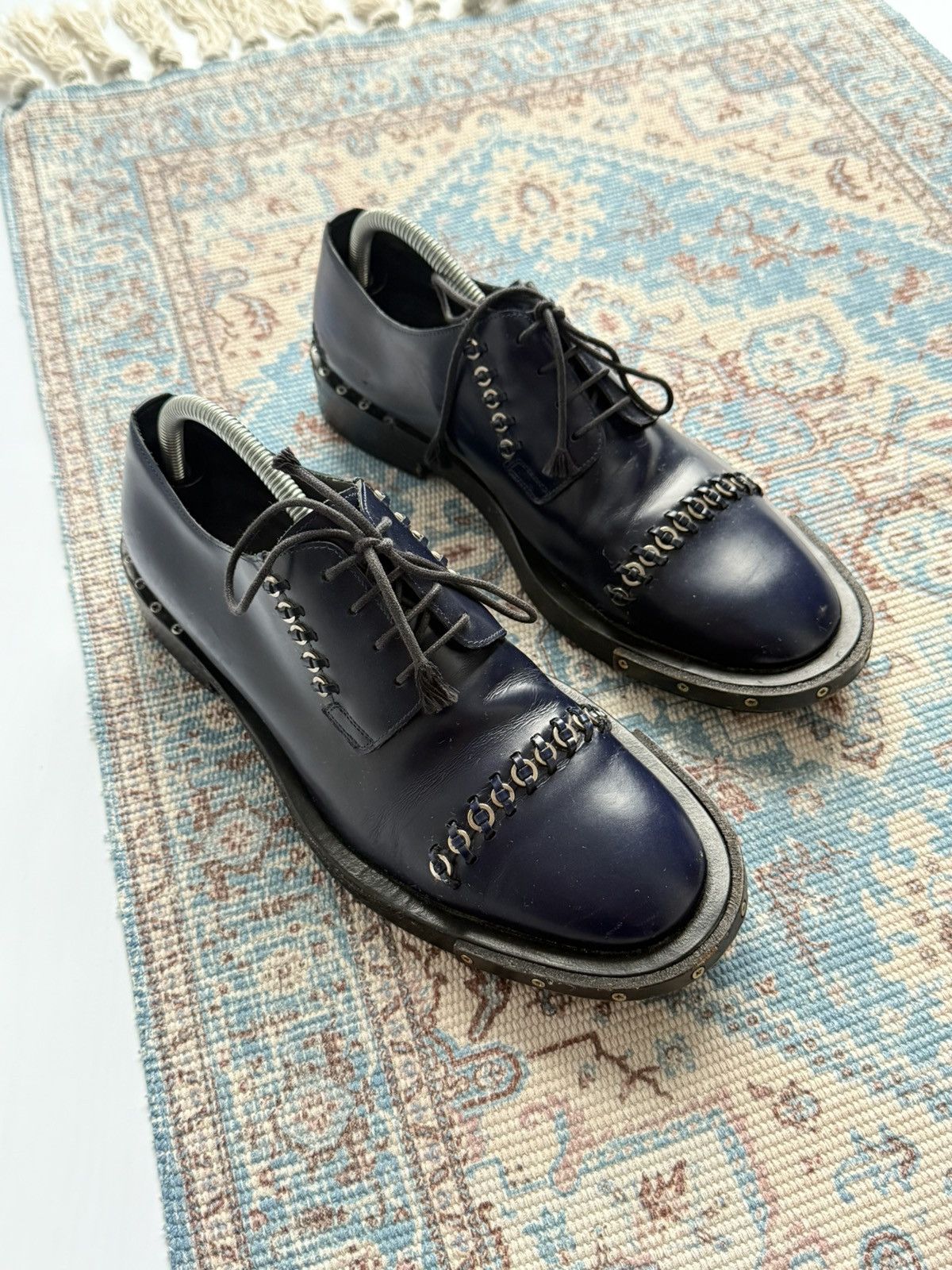 Lanvin Archive 2000s Lanvin Metal LaceUp Oxford Derby Leather Shoes Size US 9 / EU 42 - 19 Thumbnail