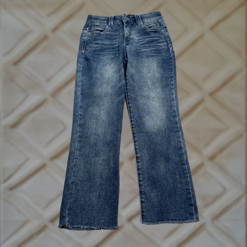 Vintage Democracy AB technology Jeans Women 6 Blue Medium Wash Straight Leg Denim Pants 5-Pocket Regular Rise Size 28" / US 6 / IT 42 - 1 Thumbnail