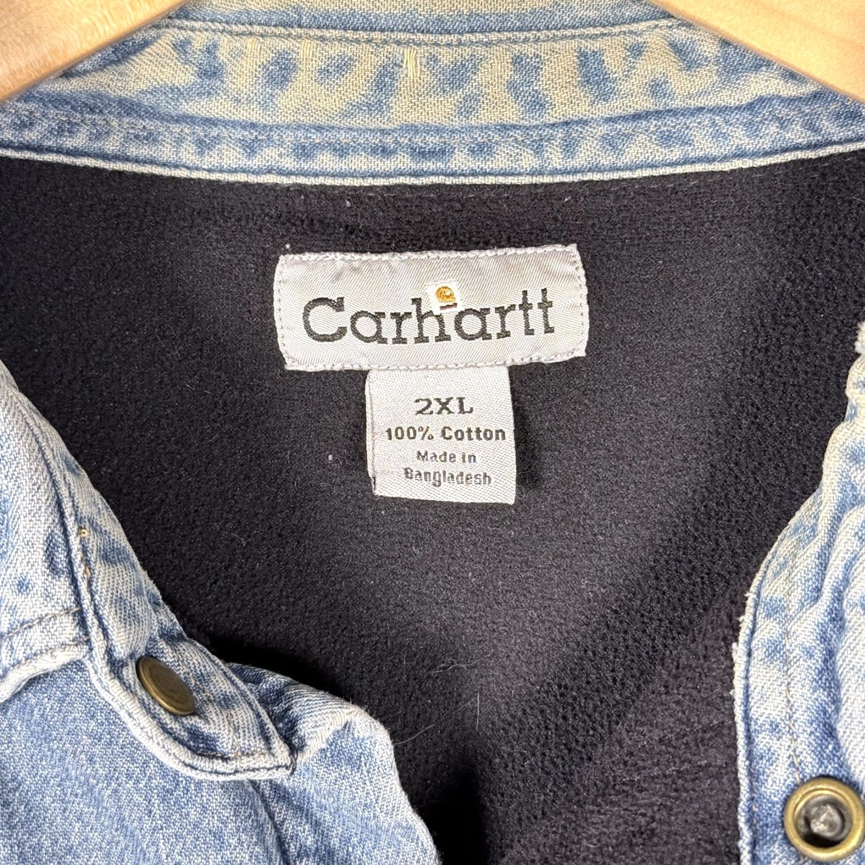 Carhartt Carhartt Jacket Men Denim Shirt Jacket Trucker Blue 2XL Fleece-Lined Workwear - Shacket, Cord/Denim, Regular Fit Size US XXL / EU 58 / 5 - 7 Thumbnail