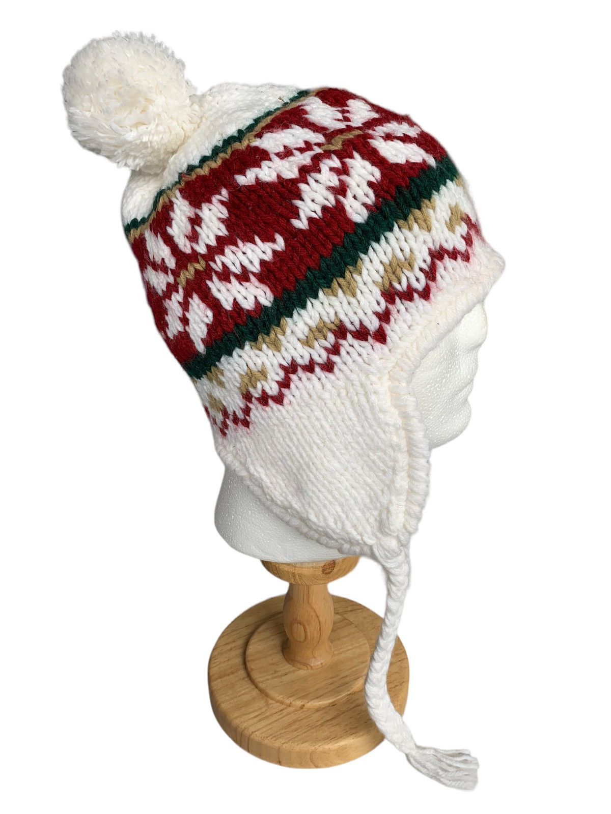 Japanese Brand Earflap Multicolour Crochet Knit Beanie Hats Size ONE SIZE - 4 Thumbnail