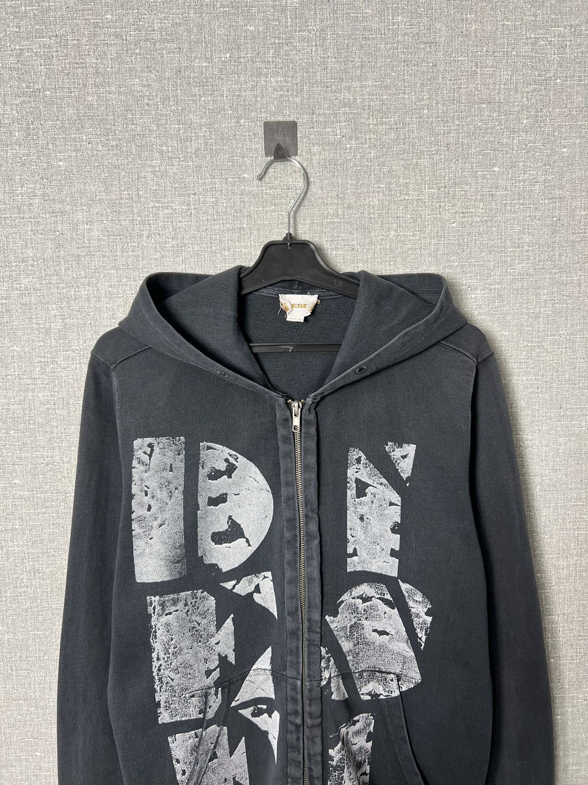 Diesel Rare Vintage Diesel Garment Died Big Logo Zip Up Hoodie Size US M / EU 48-50 / 2 - 2 Thumbnail