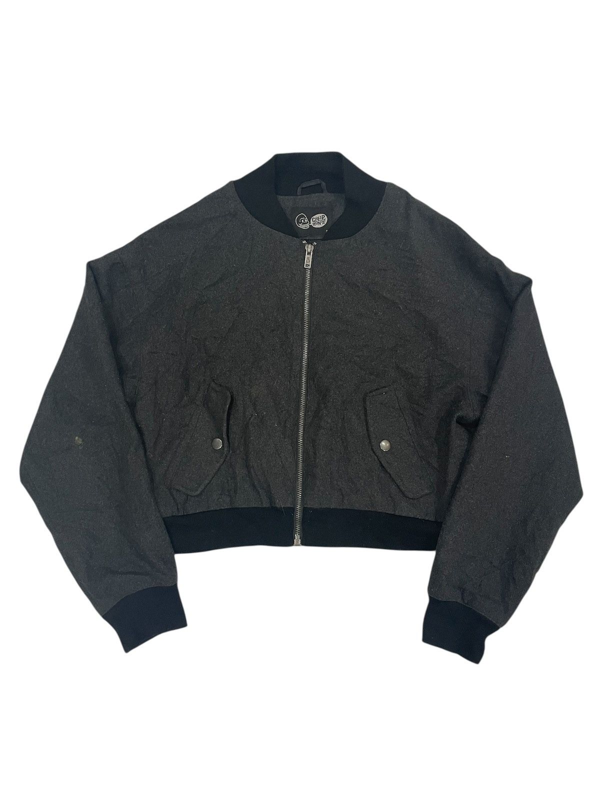 Cheap Monday × Other UK Cheap Monday Wide Short Wool Blend Zip Bomber jacket Small Size S / US 4 / IT 40 - 1 Thumbnail