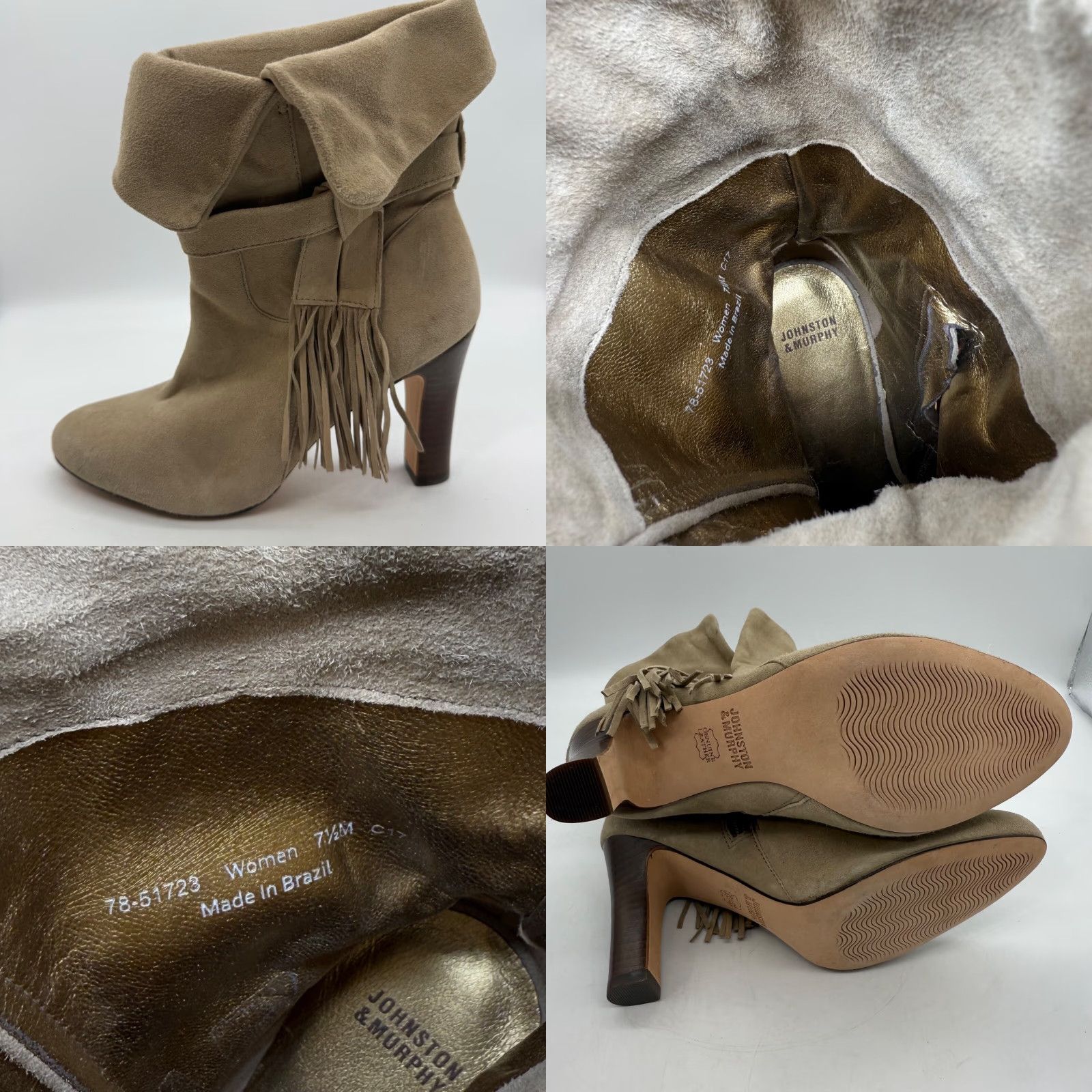 Johnston & Murphy Johnston & Murphy Womens Suede Boots Size 7.5 Brown Tassel Bootie Size US 8 / IT 38 - 8 Thumbnail