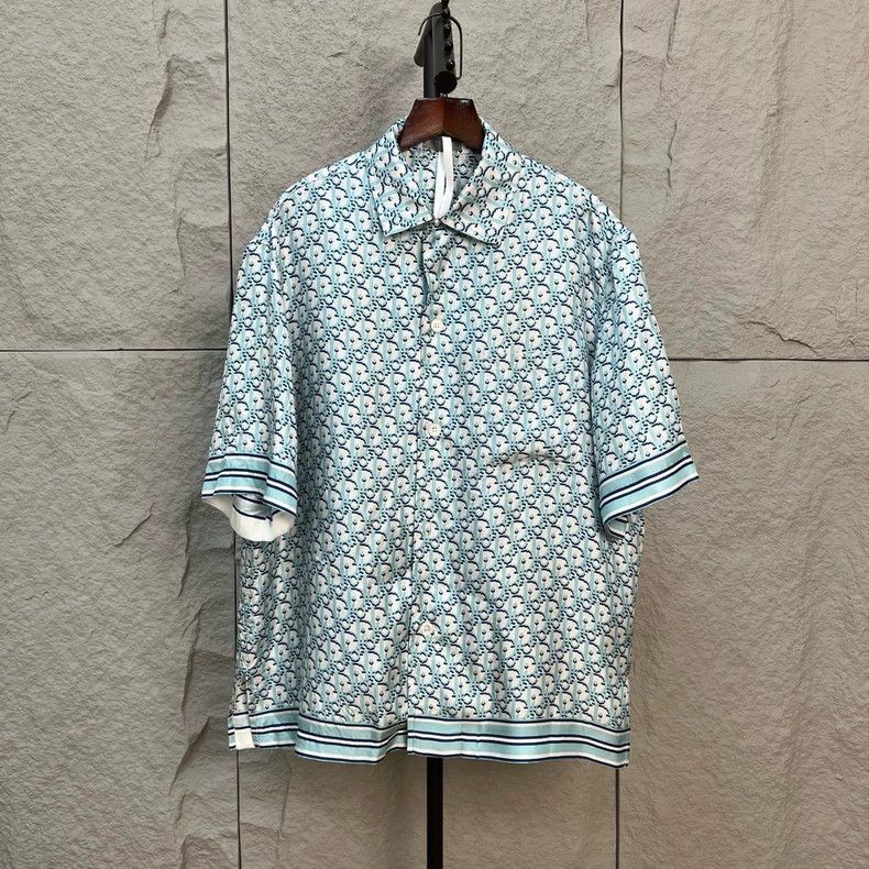 Dior Dior Mint Green Logo Silk Short Sleeve Shirt - dmc Size US M / EU 48-50 / 2 - 1 Thumbnail