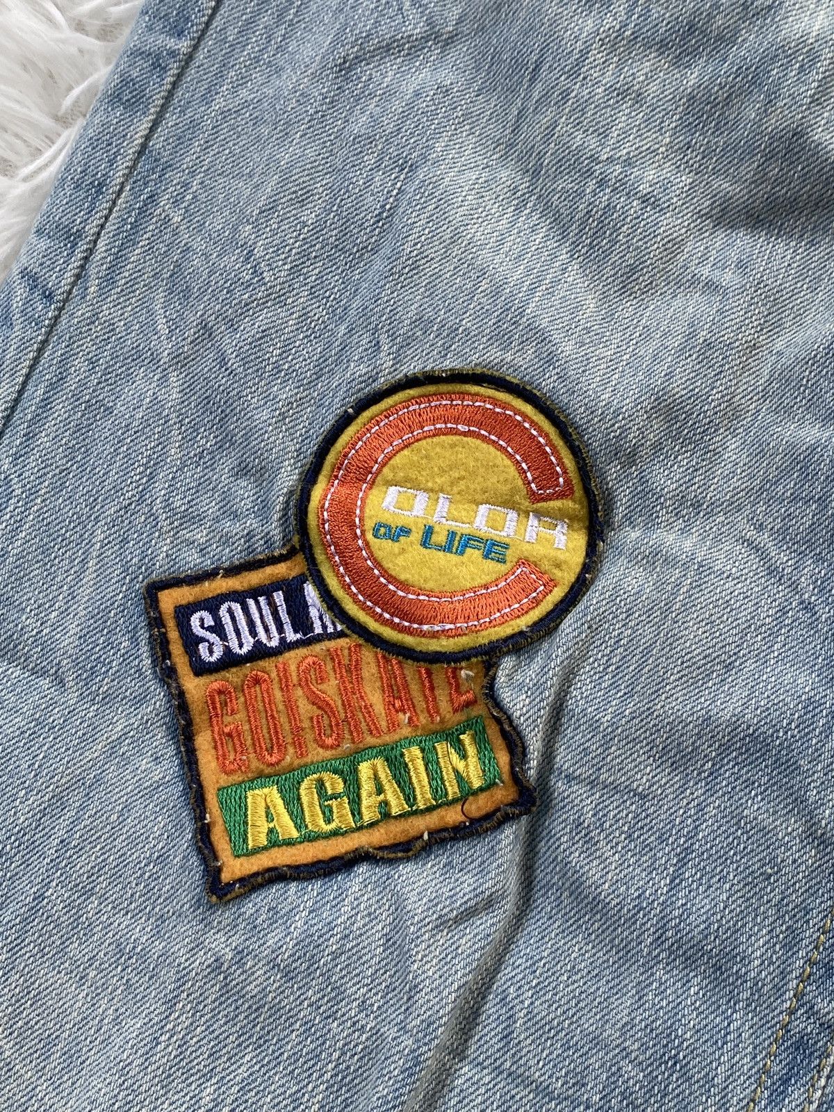 Japanese Brand 🔥BINDING NOW🔥Original Jeans Patches Double Waist Denim Size US 33 - 5 Thumbnail