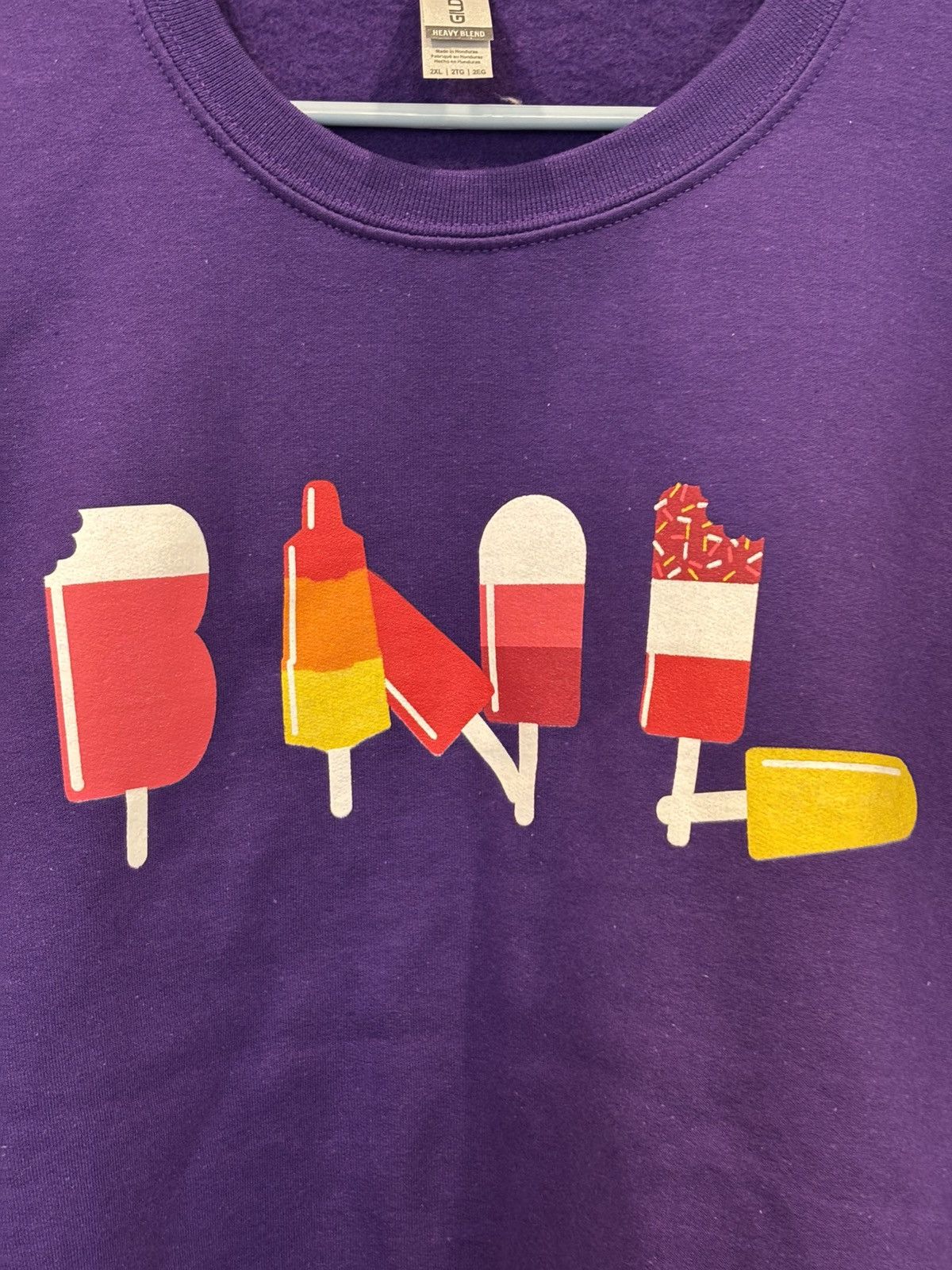 Band Tees × Gildan Bare Naked Ladies Popsicle Logo Purple Sweatshirt - Sz: 2XL Size US XXL / EU 58 / 5 - 2 Thumbnail