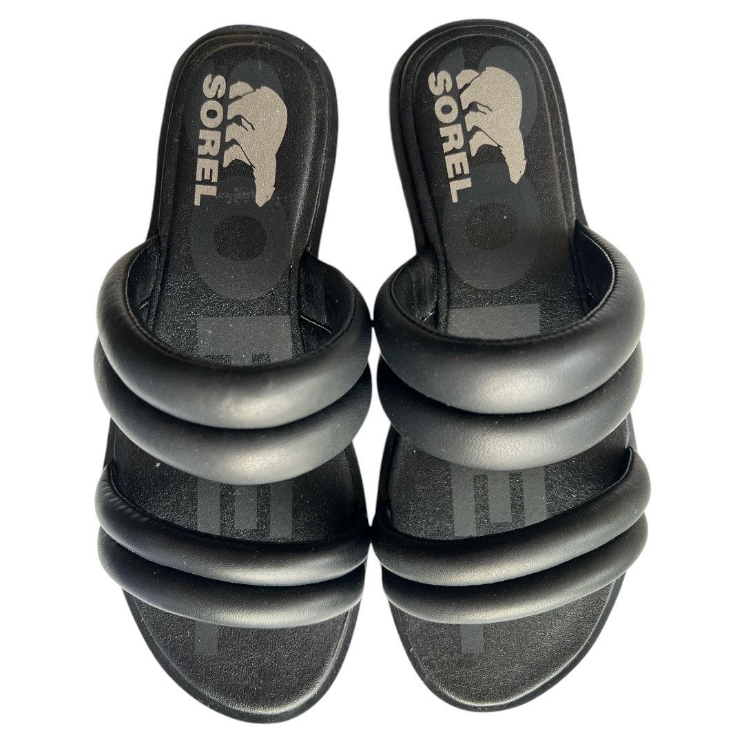 SOREL Sorel Black Strap Ella Slip On Leather Sandals, US6.5 Size US 6.5 / IT 36.5 - 2 Thumbnail